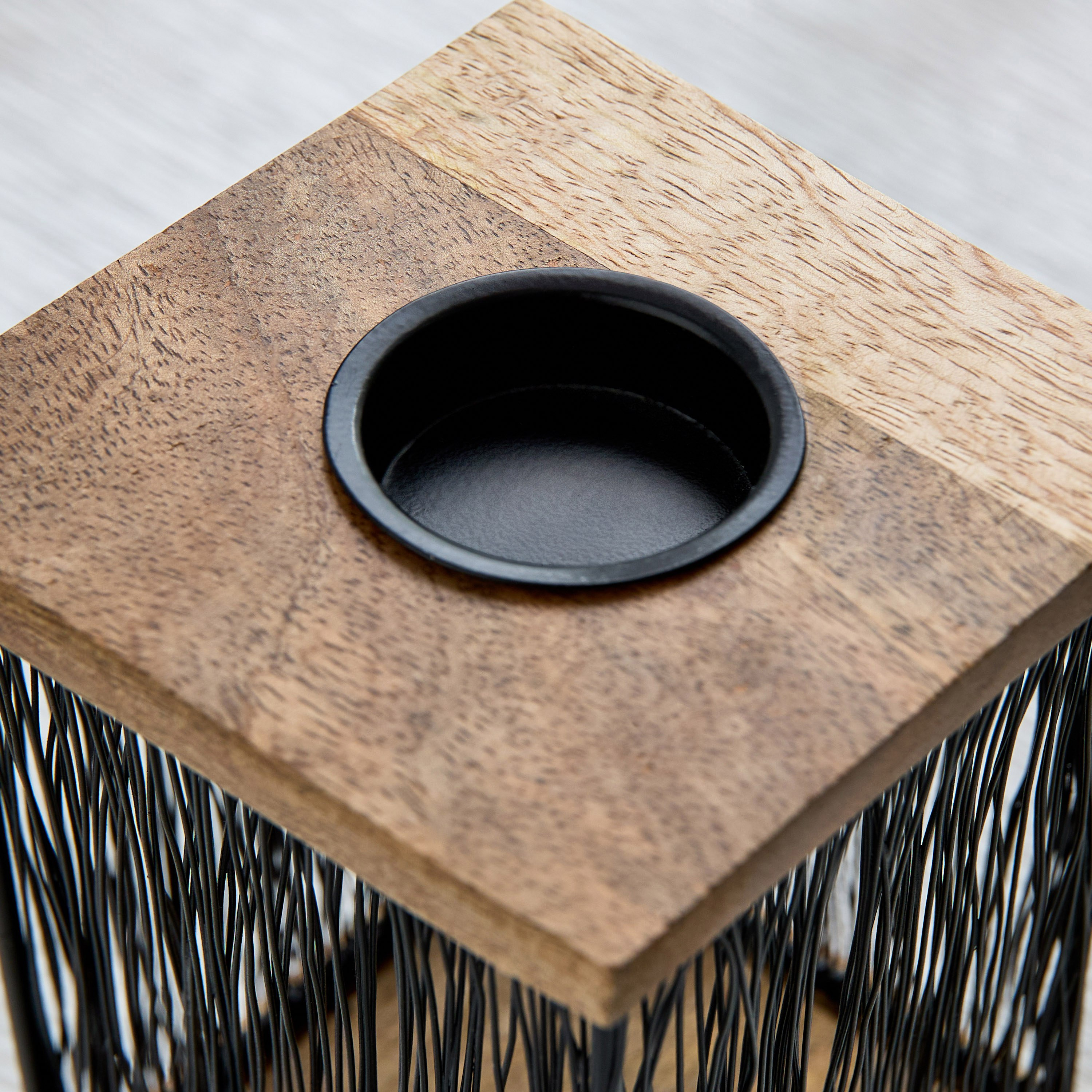 حامل شموع خشب من سيرتوزا - 10x10x3 سم-hbxlivingroom-decorandaccessories-candleholders-image-3
