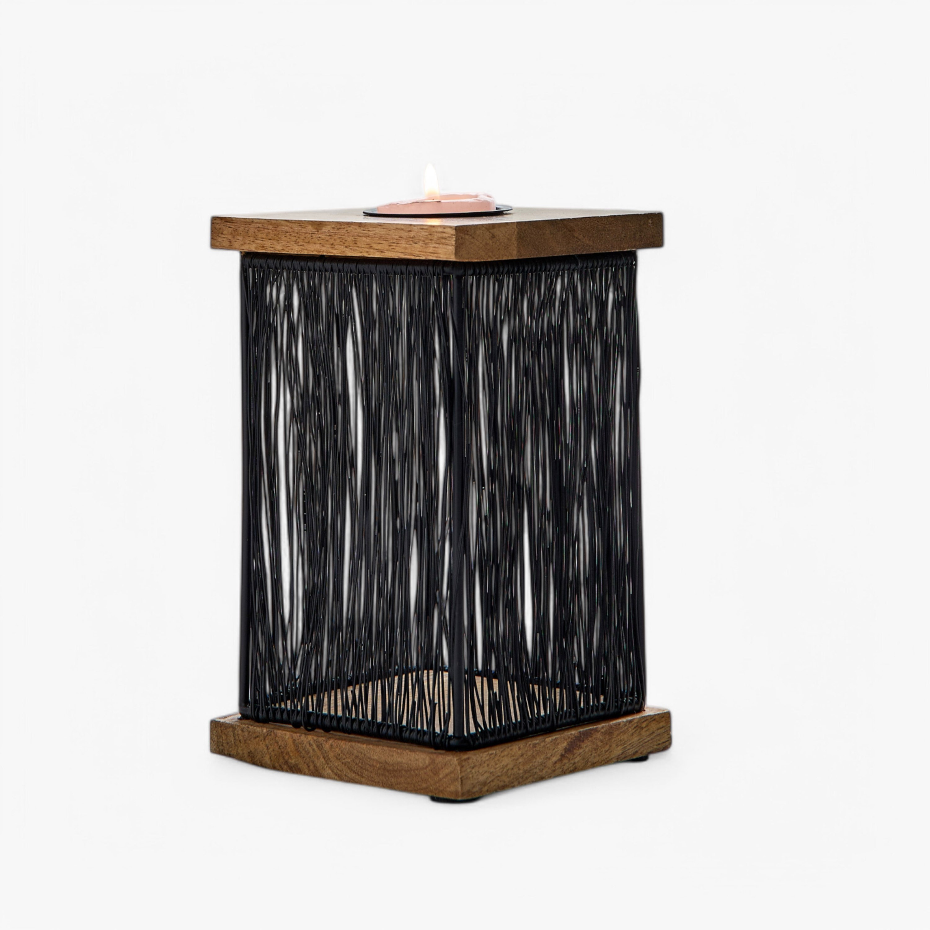 حامل شموع خشب من سيرتوزا - 10x10x3 سم-hbxlivingroom-decorandaccessories-candleholders-image-5