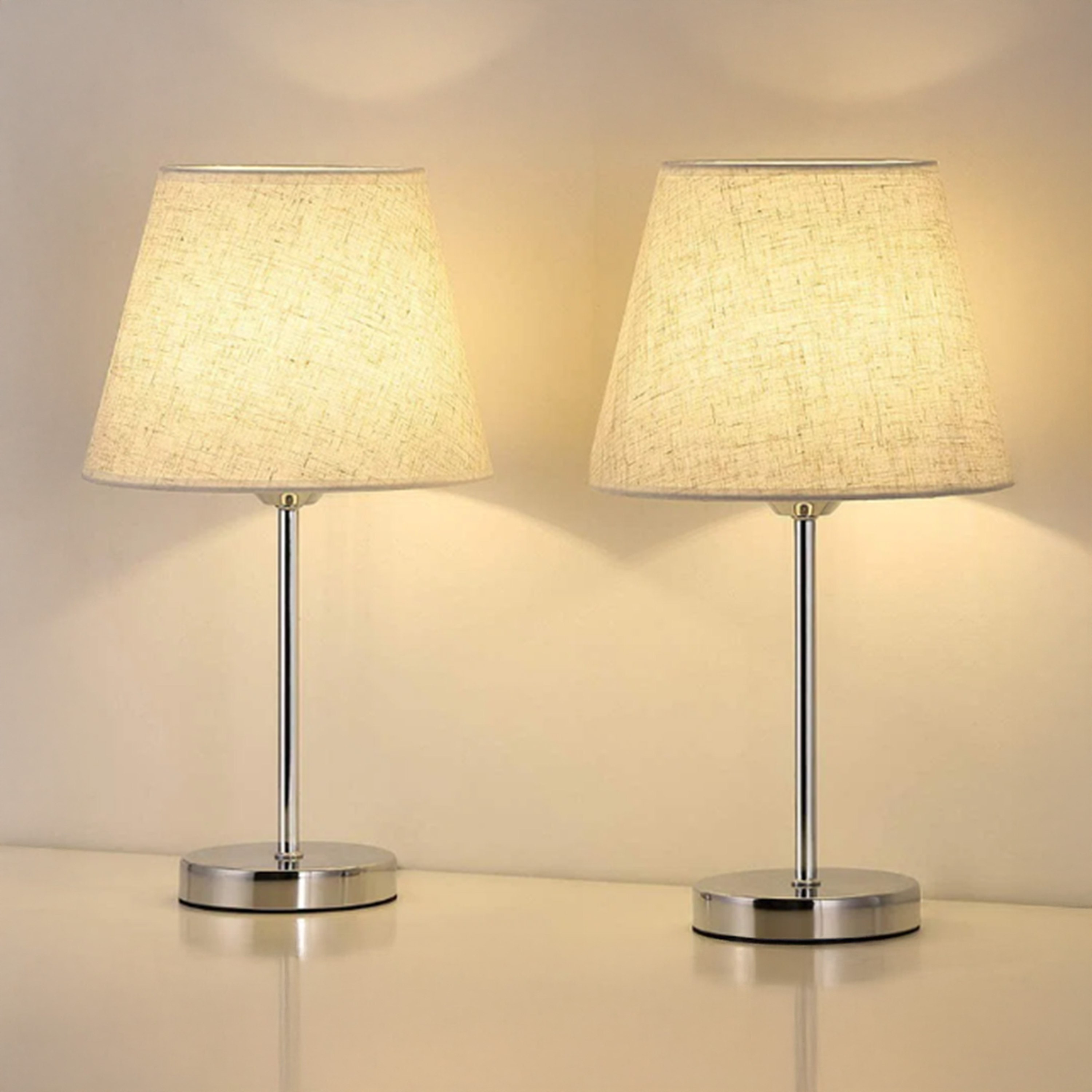 طقم مصابيح طاولة معدنية مع غطاء كتان قطعتين من إمزي - 30 سم-hbxlivingroom-lighting-tablelamps-image-1