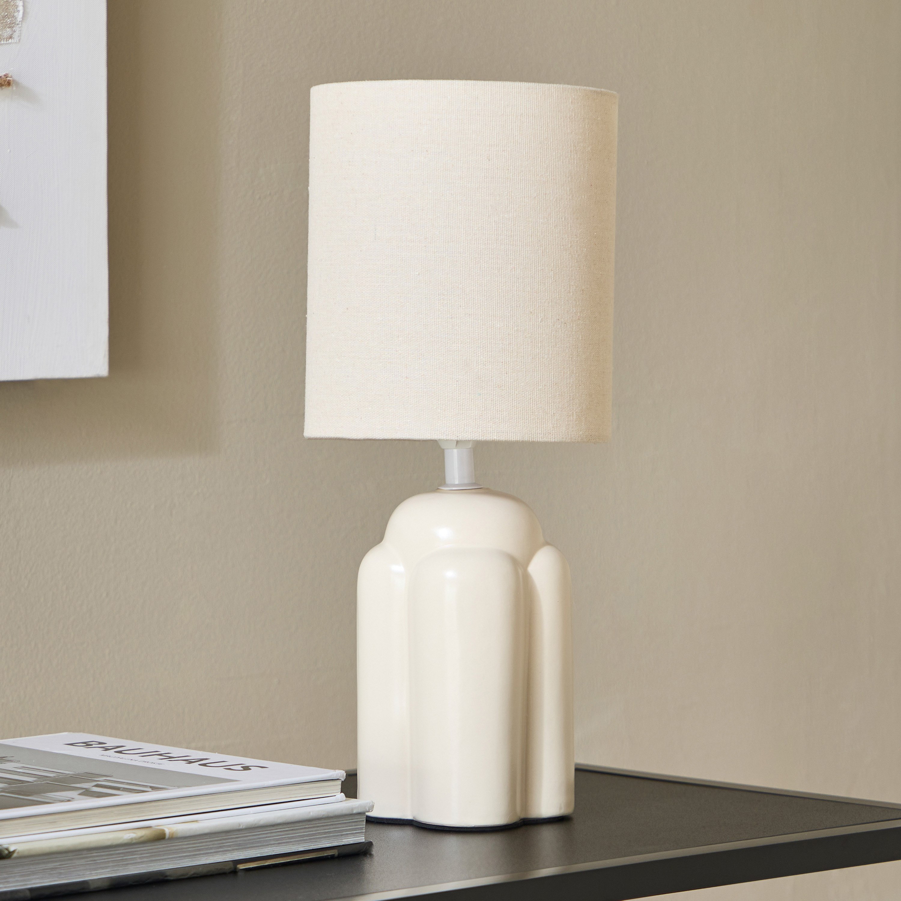 Emzie Ceramic Table Lamp with Linen Shade - 36 cm-hbxlivingroom-lighting-tablelamps-image-1