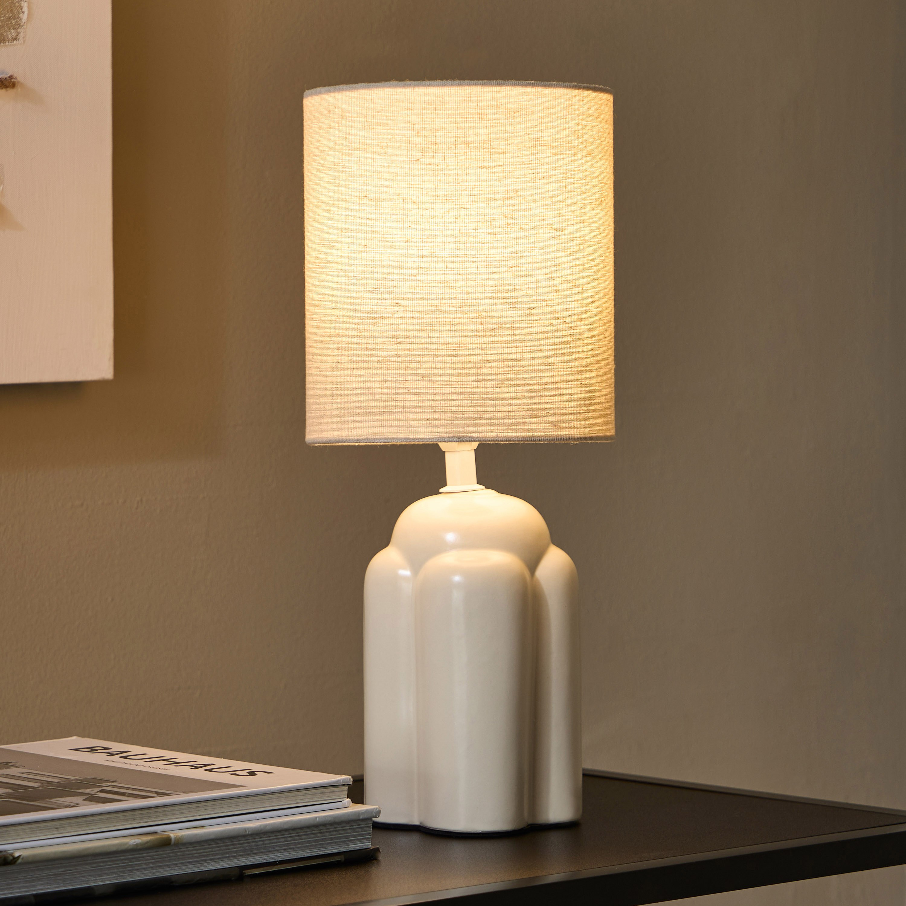Emzie Ceramic Table Lamp with Linen Shade - 36 cm-hbxlivingroom-lighting-tablelamps-image-2