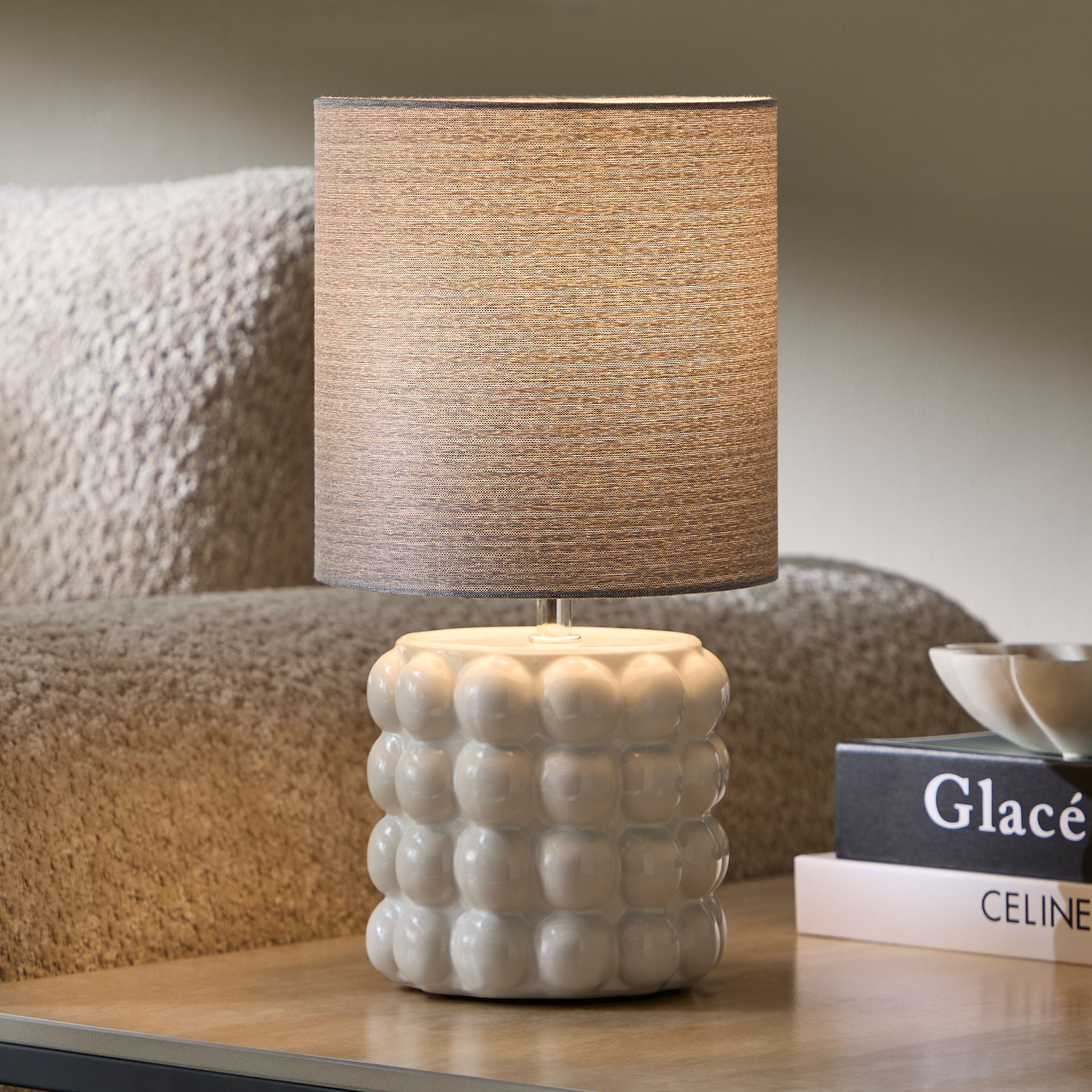 مصباح طاولة سيراميك مع غطاء كتان من إمزي - 33 سم-hbxlivingroom-lighting-tablelamps-image-2
