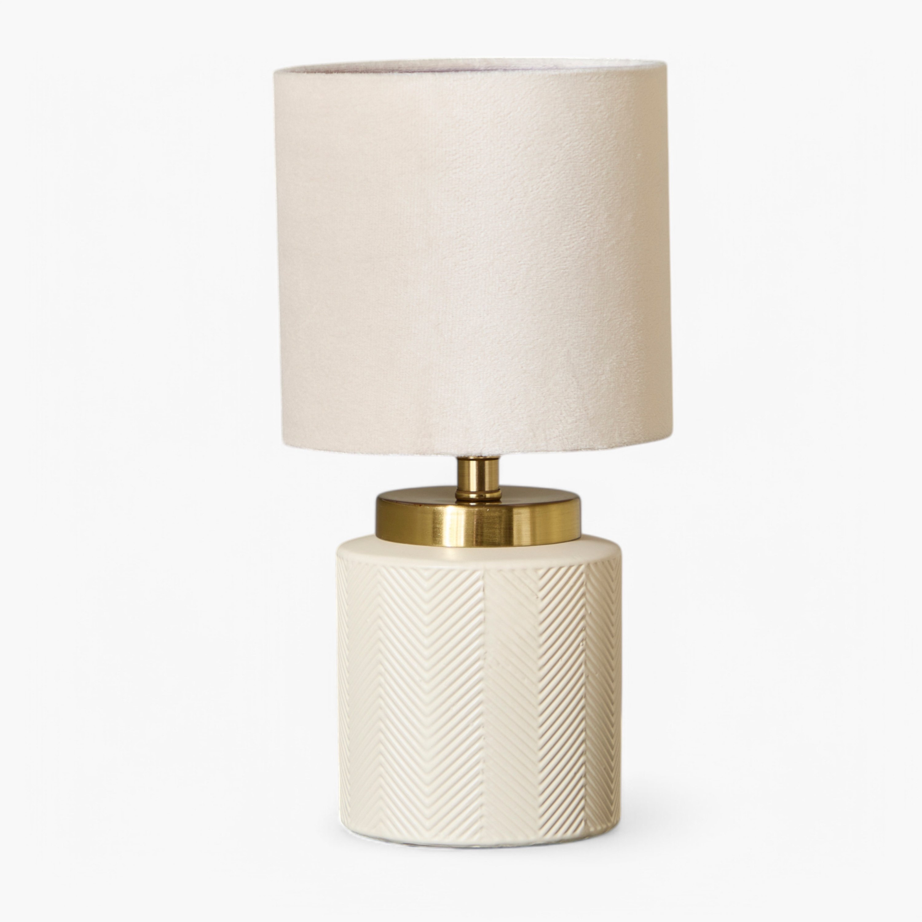 مصباح طاولة سيراميك بغطاء مخملي من بي إمزي - 29.5 سم-hbxlivingroom-lighting-tablelamps-image-5