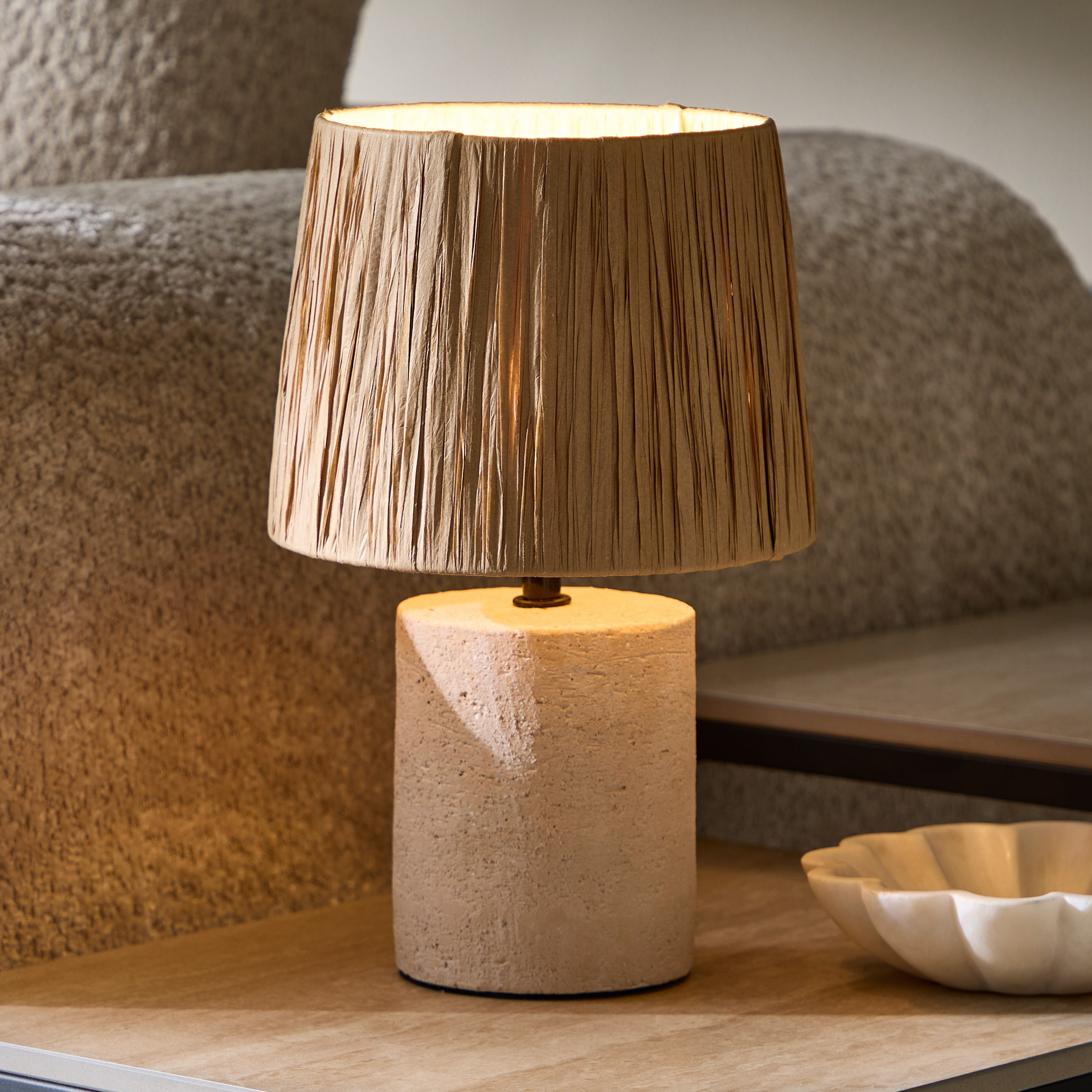 مصباح طاولة سيراميك مع غطاء ورقي من إمزي - 28.5 سم-hbxlivingroom-lighting-tablelamps-image-2