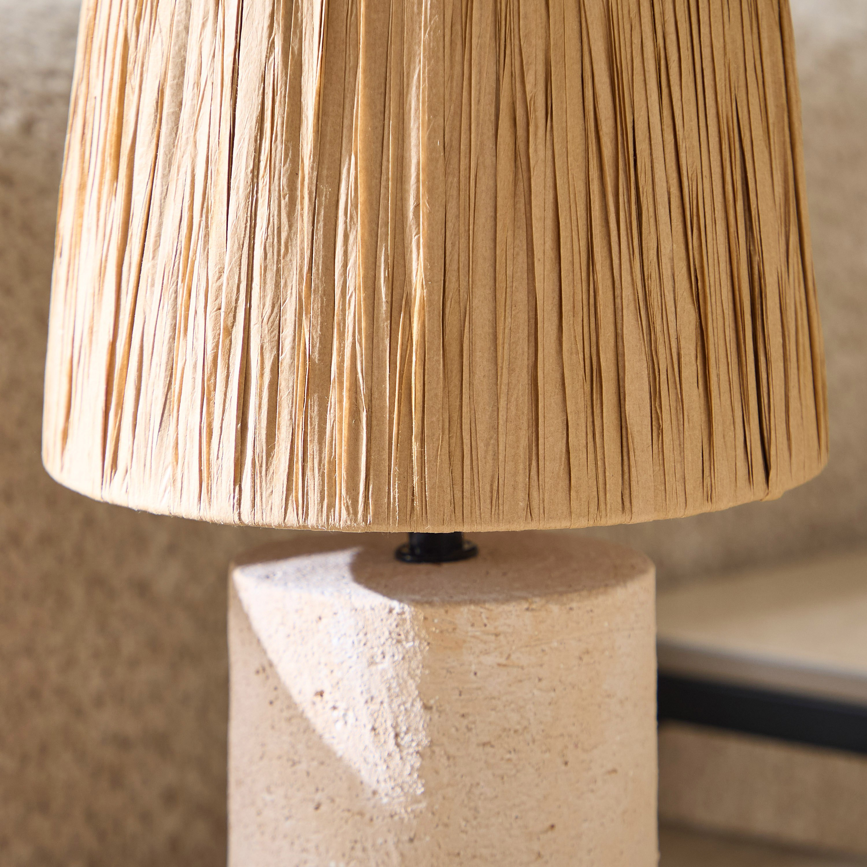 مصباح طاولة سيراميك مع غطاء ورقي من إمزي - 28.5 سم-hbxlivingroom-lighting-tablelamps-image-3