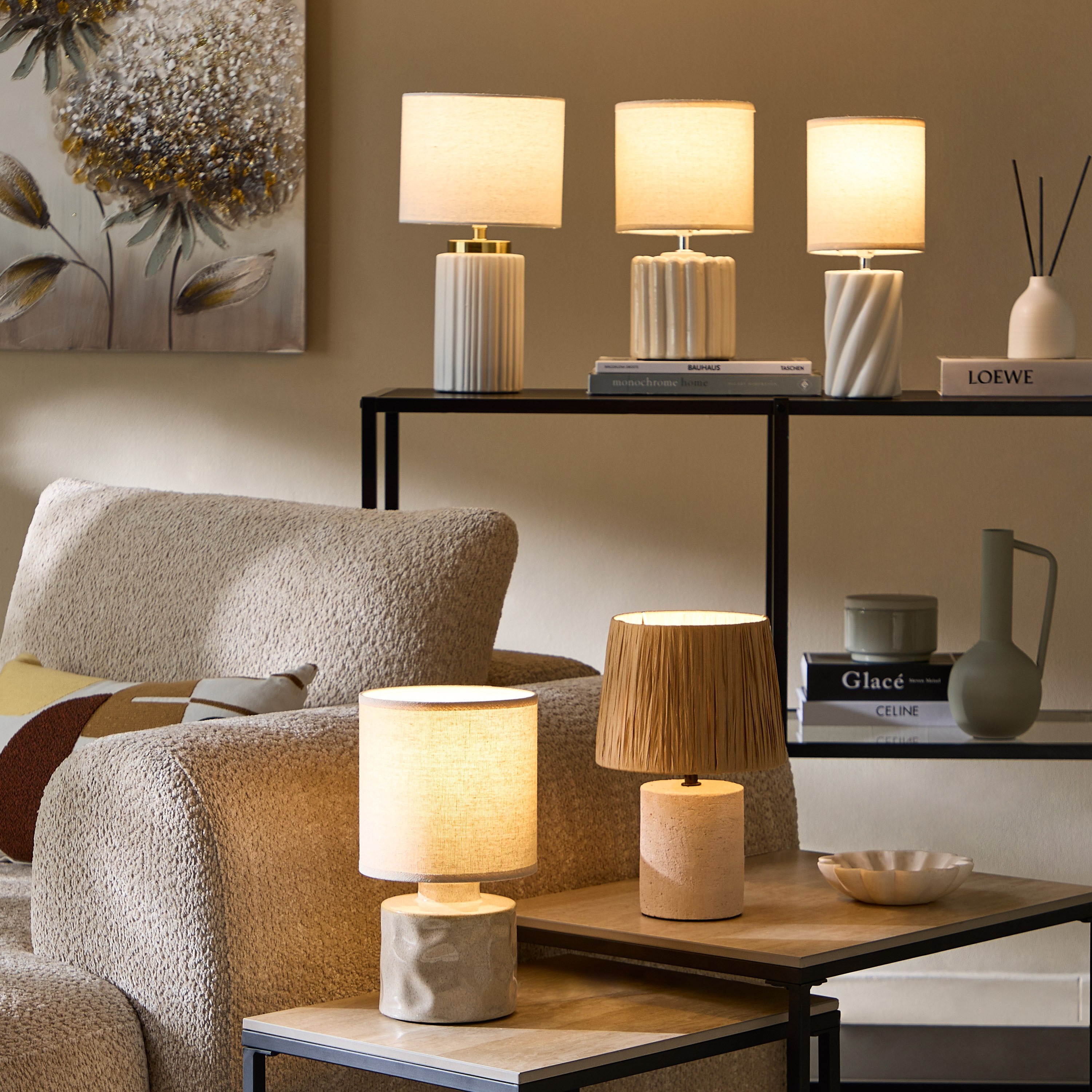 مصباح طاولة سيراميك مع غطاء ورقي من إمزي - 28.5 سم-hbxlivingroom-lighting-tablelamps-image-4