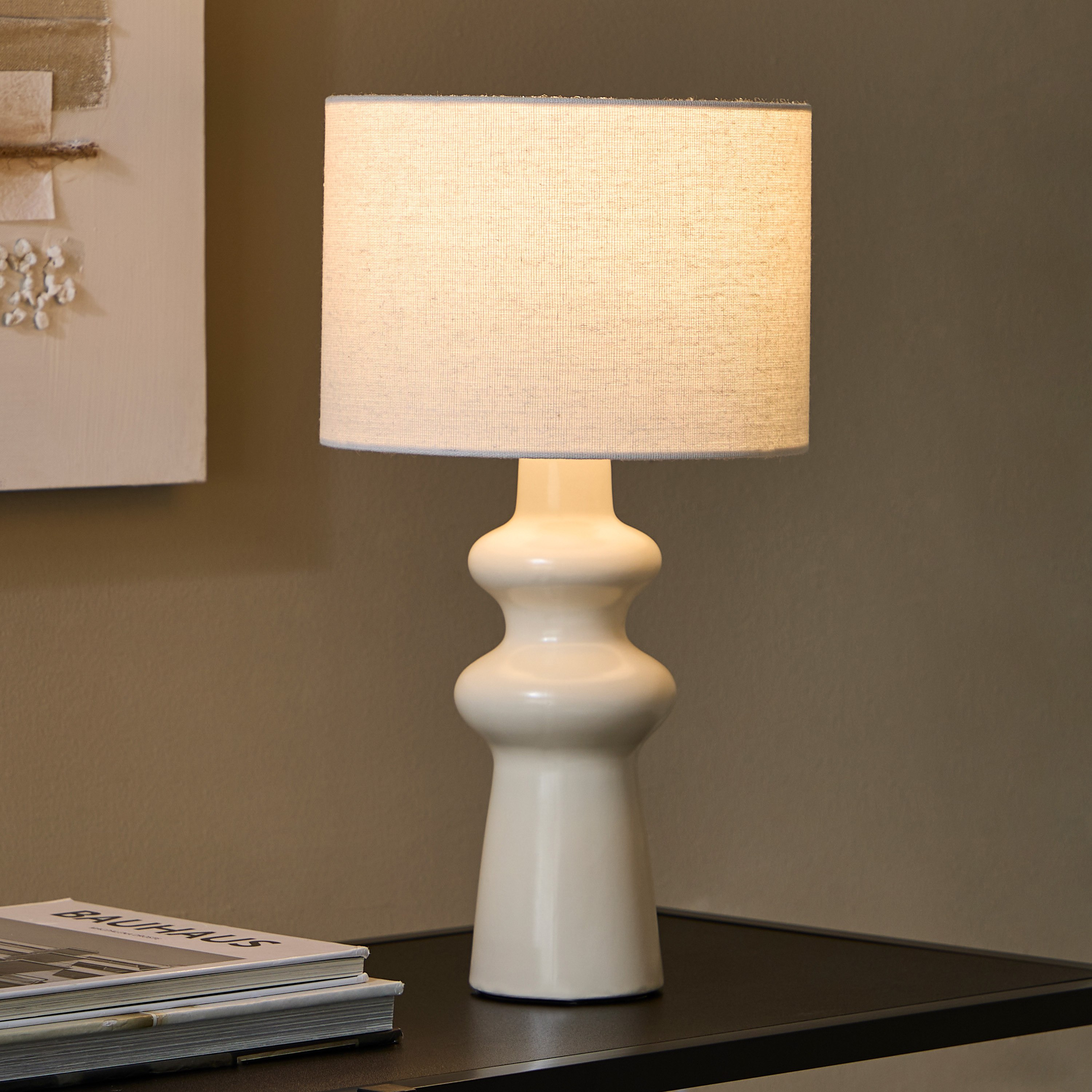 Emzie Ceramic Table Lamp with Linen Shade - 41 cm-hbxlivingroom-lighting-tablelamps-image-2