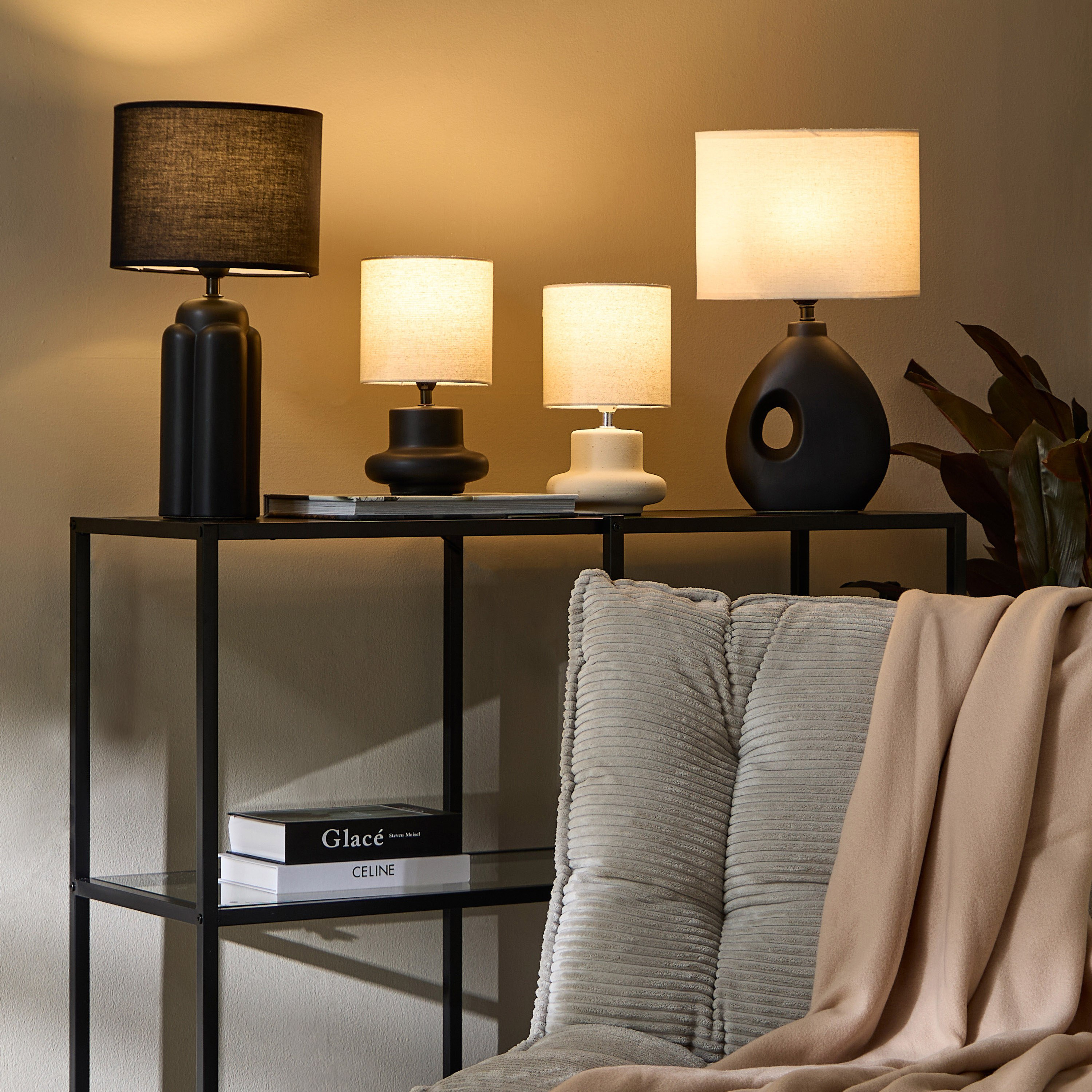 Emzie Ceramic Table Lamp with Shade - 44 cm-hbxlivingroom-lighting-tablelamps-image-5