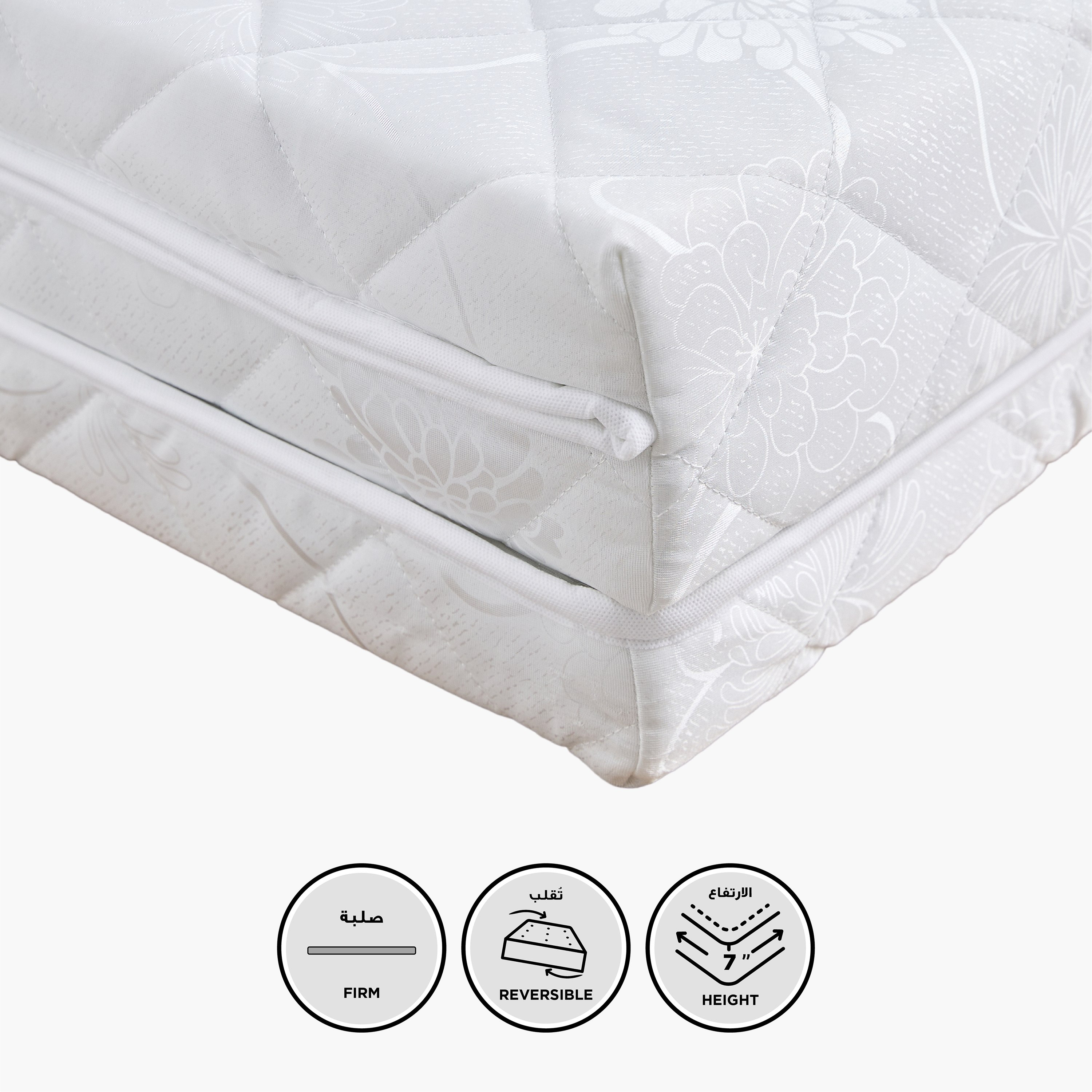 Luno Como Medicated Trifold Firm Rebonded Foam Single Mattress - 90x180x7 cm-hbxfurniture-bedroom-mattresses-single-image-1