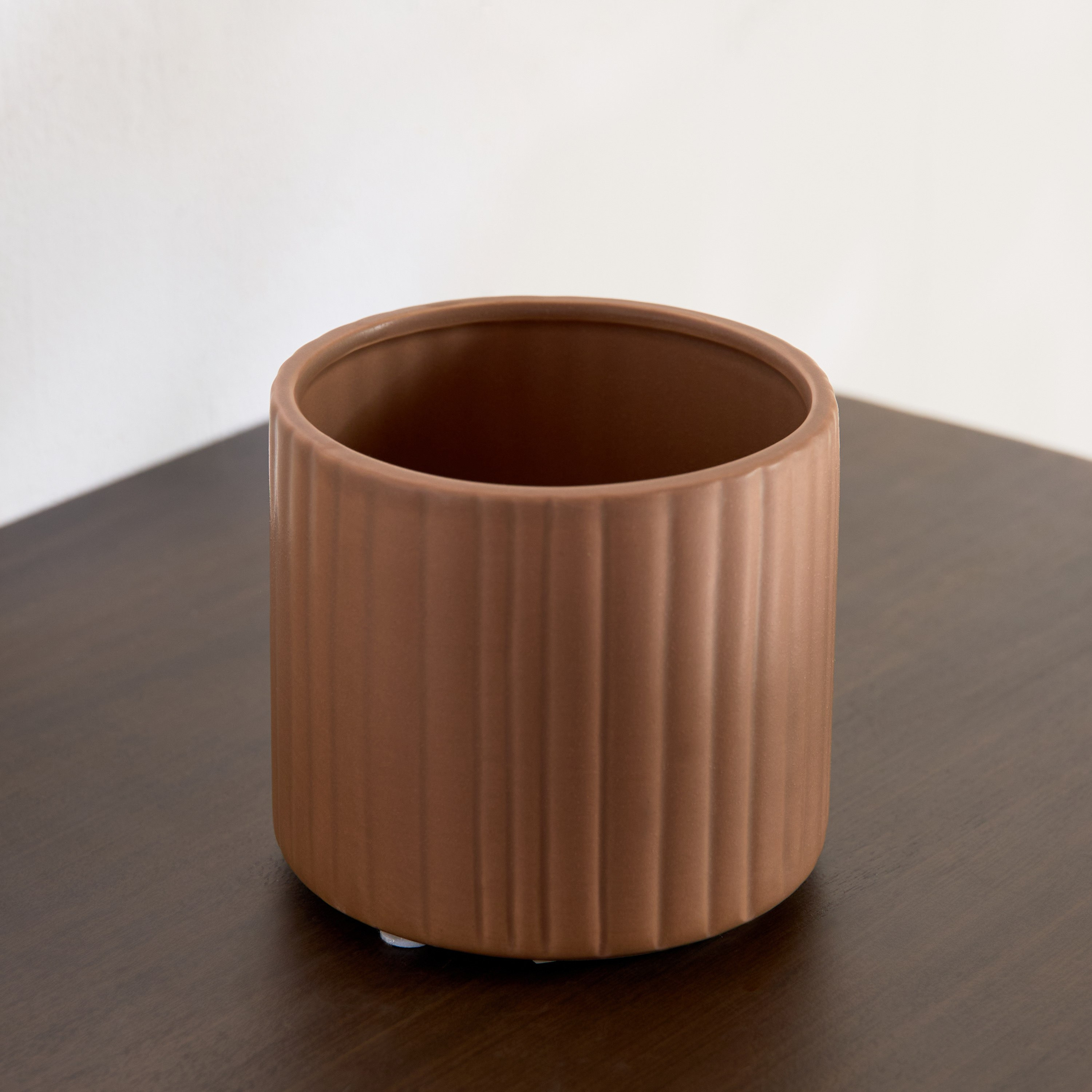 Vesus Dolomite Ribbed Plant Pot - 10.5x10.5x9.5 cm-hbxlivingroom-decorandaccessories-plantersandurns-image-2