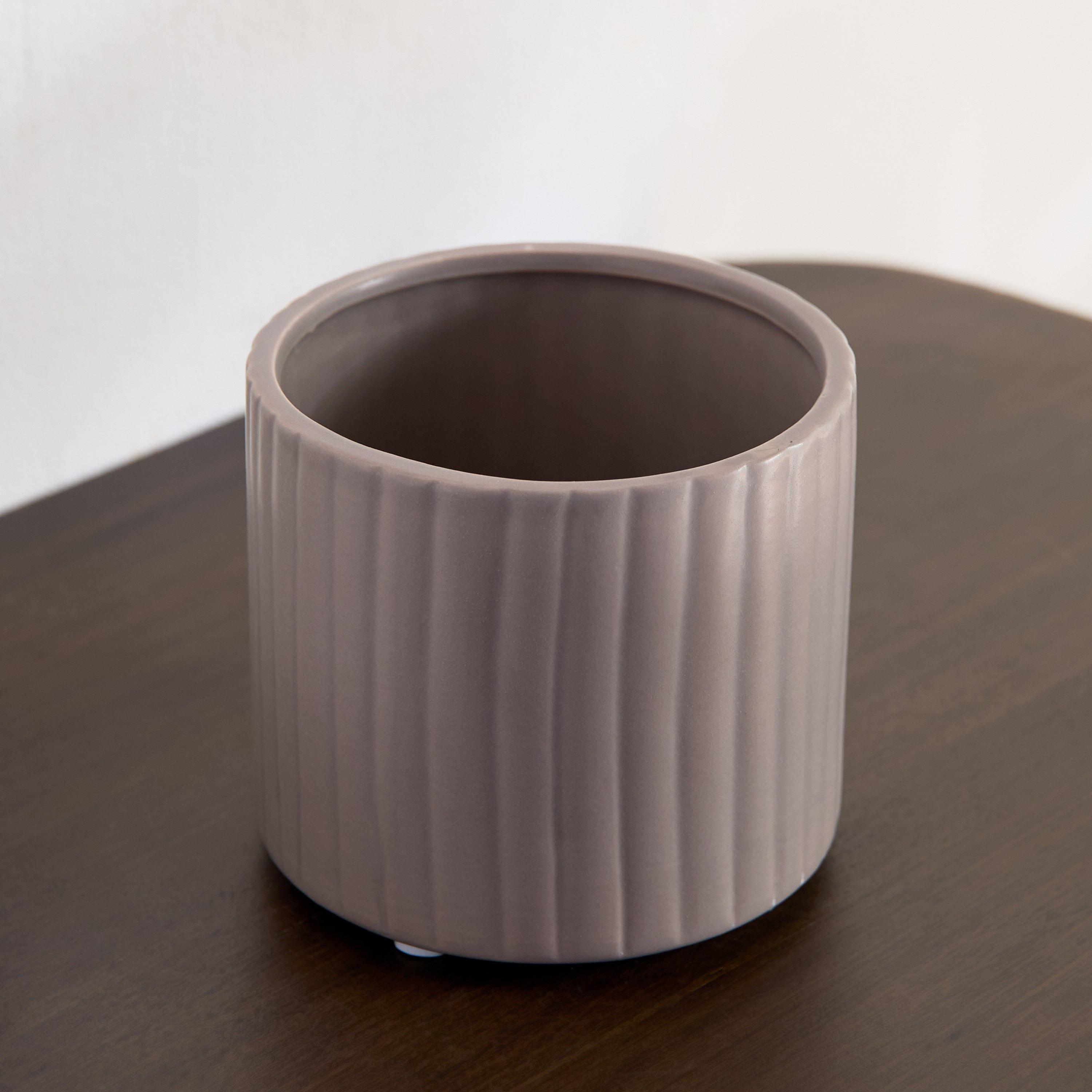 Vesus Dolomite Ribbed Plant Pot - 10.5x10.5x9.5 cm-hbxlivingroom-decorandaccessories-plantersandurns-image-2