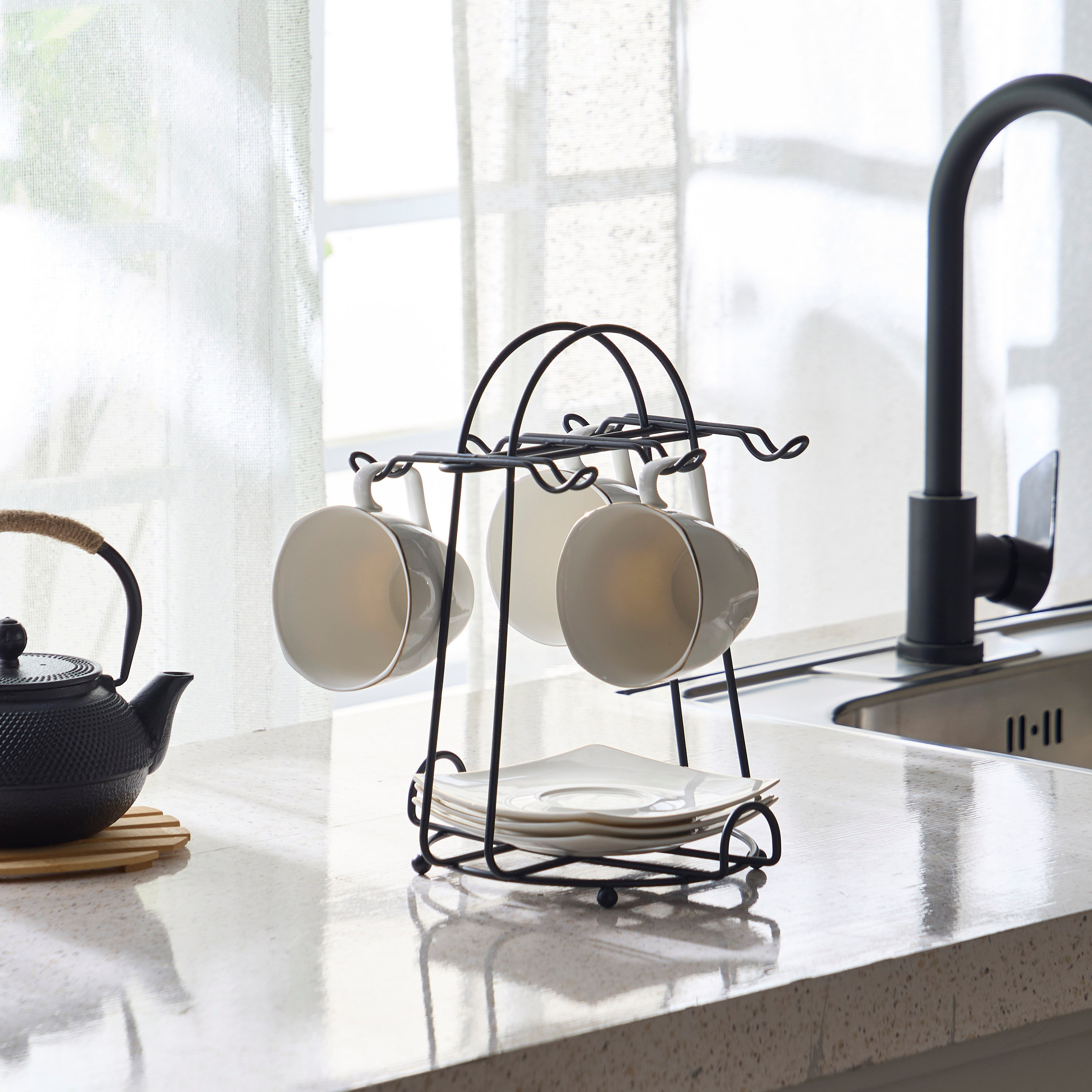 Ebony Cup And Saucer Holder Rack-hbxkitchen-kitchenware-kitchenaccessories-image-4