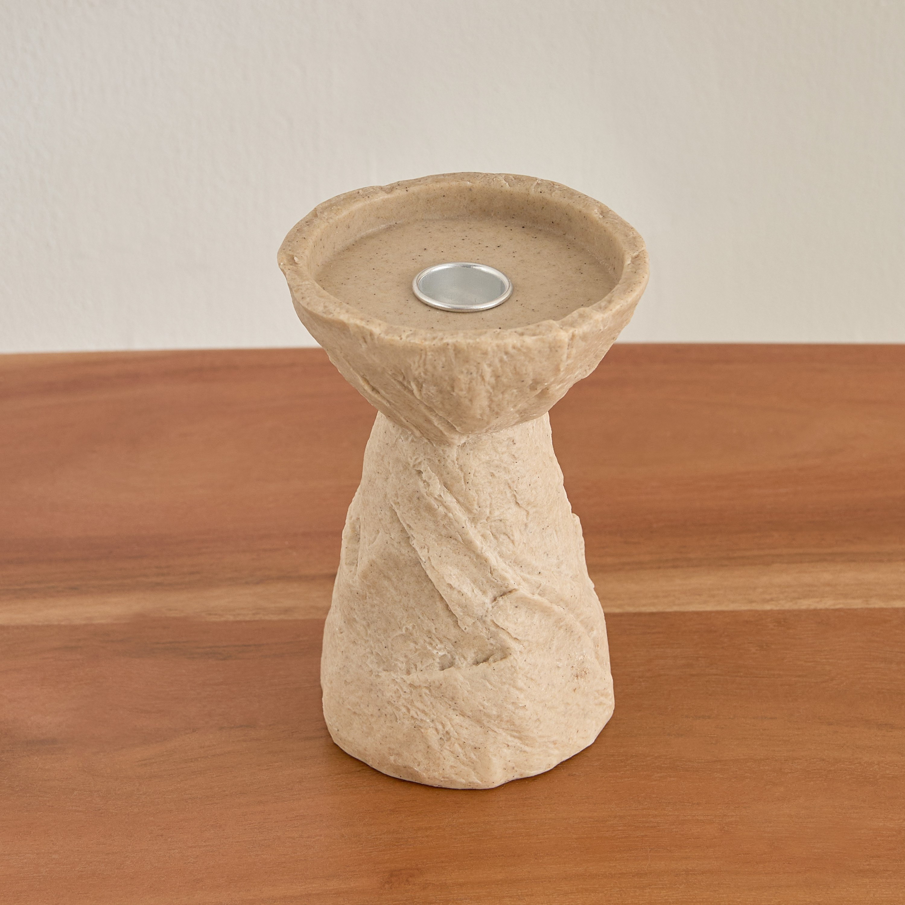 Whyton Travetine Candleholder - 10x10x15 cm-hbxlivingroom-decorandaccessories-candleholders-image-2