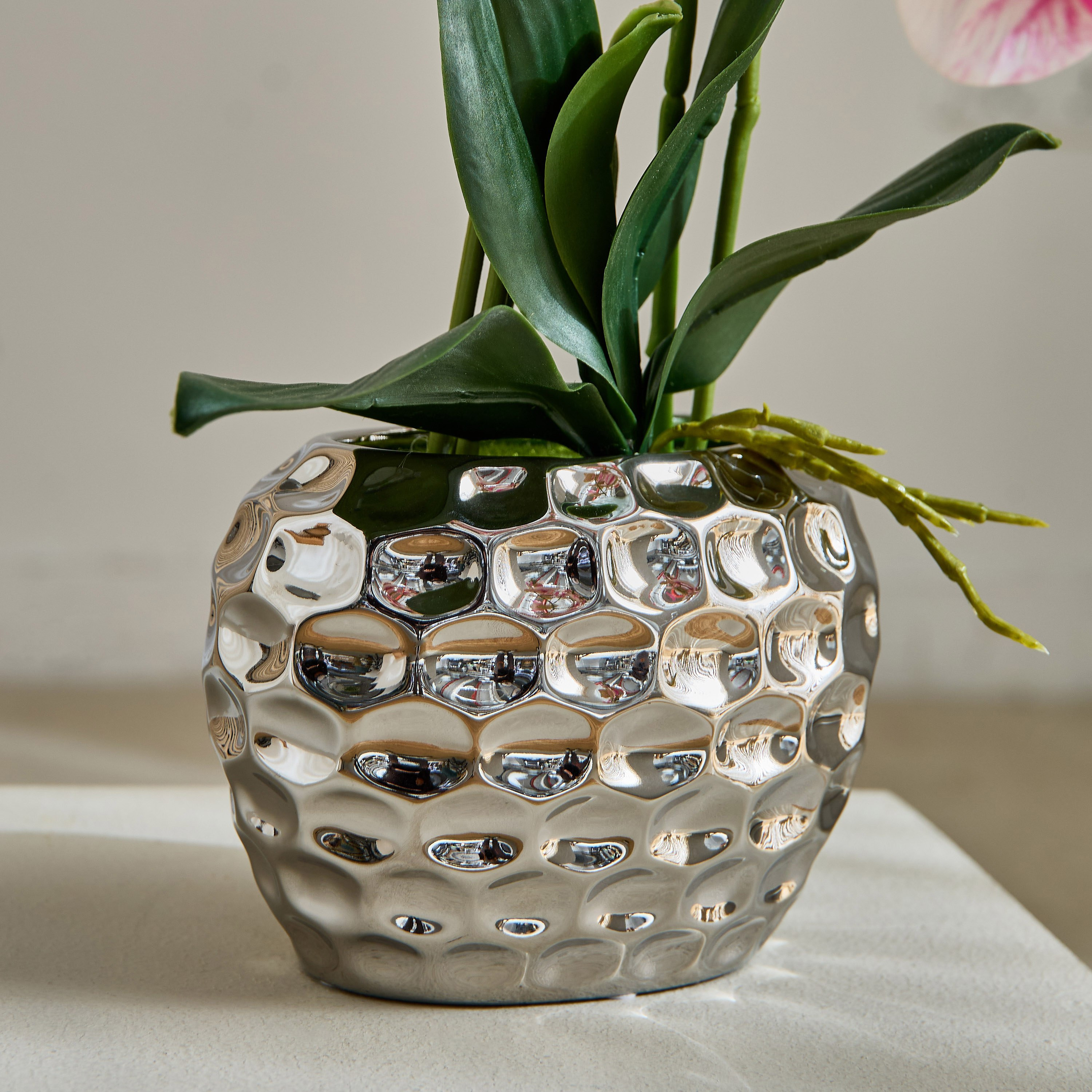 Areos Orchid Flower Arrangement with Hammered Ceramic Pot - 52 cm-PROMO_HB_AE_B1G1_250925-image-3