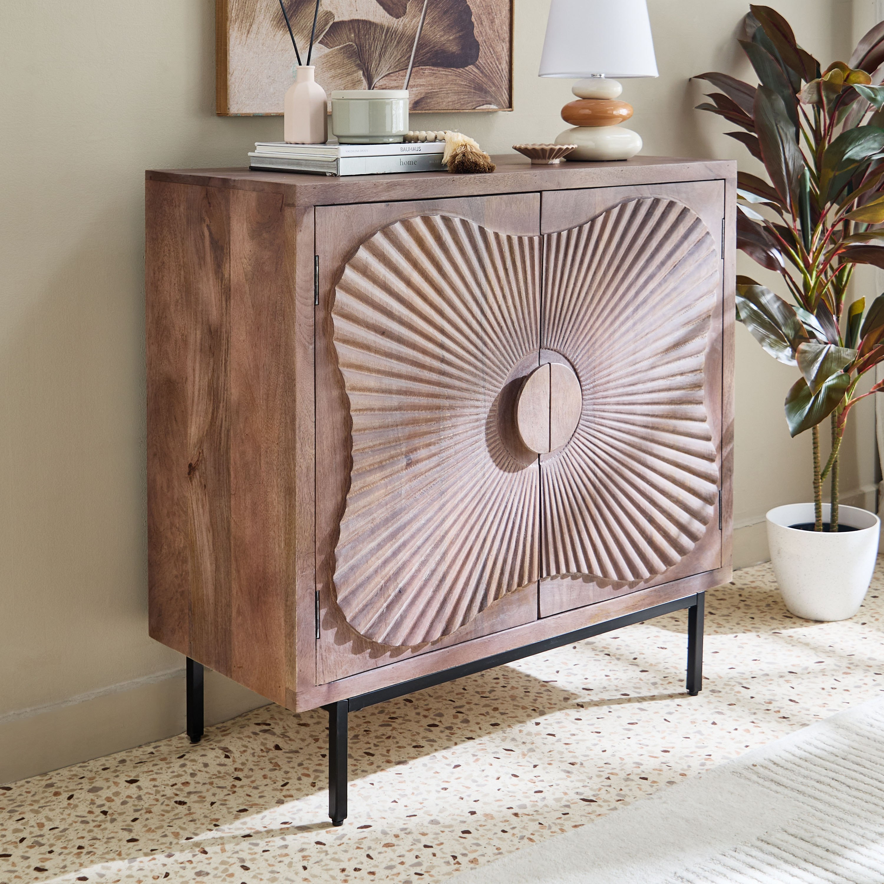 Cavon Olga Carved 2-Door Solid Wood Buffet-hbxfurniture-diningroom-buffetsandsideboards-image-1