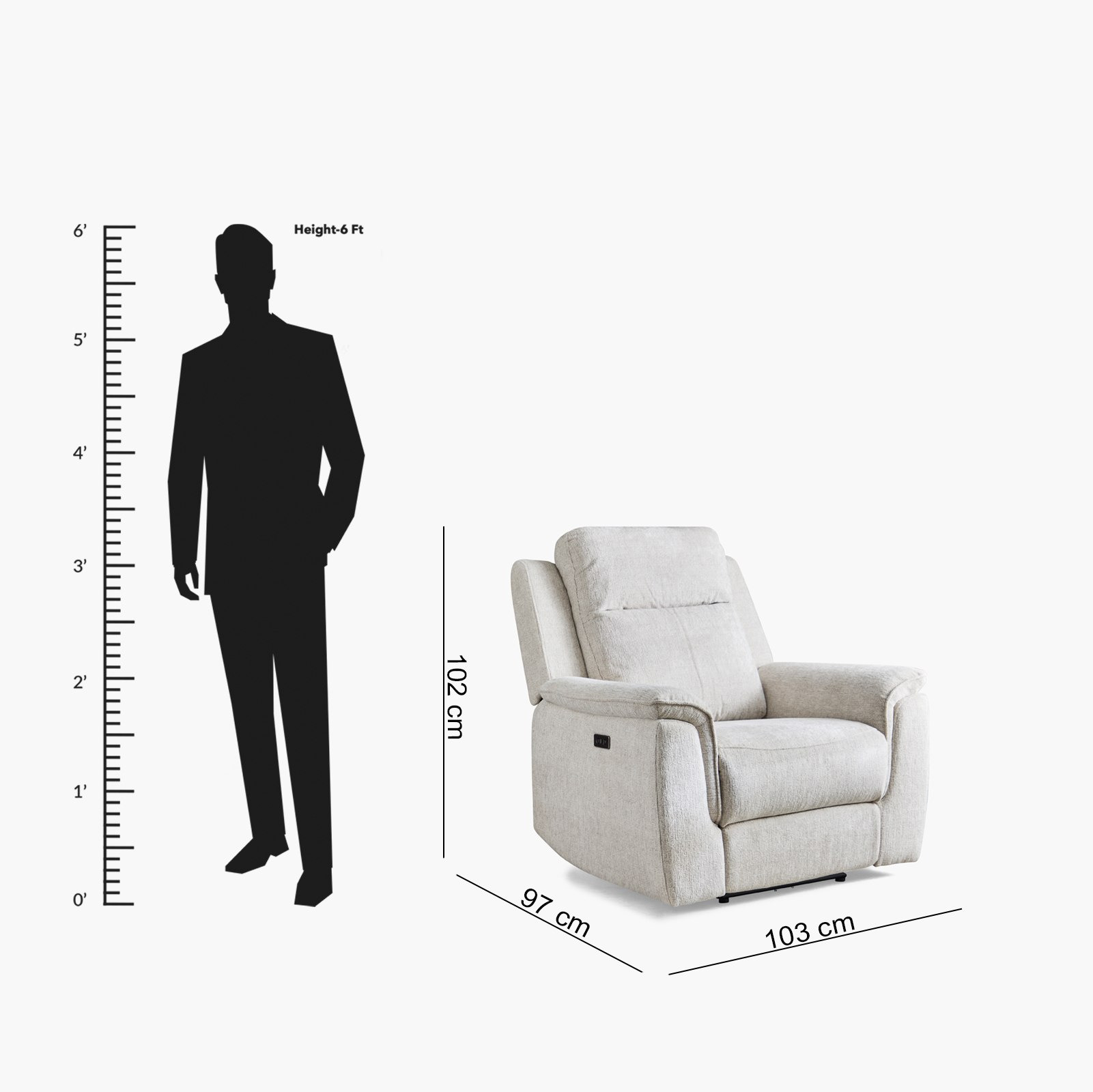 Brittany Electric Power Armchair Fabric Recliner Sofa-hbxfurniture-sofasandarmchairs-reclinersofas-image-14