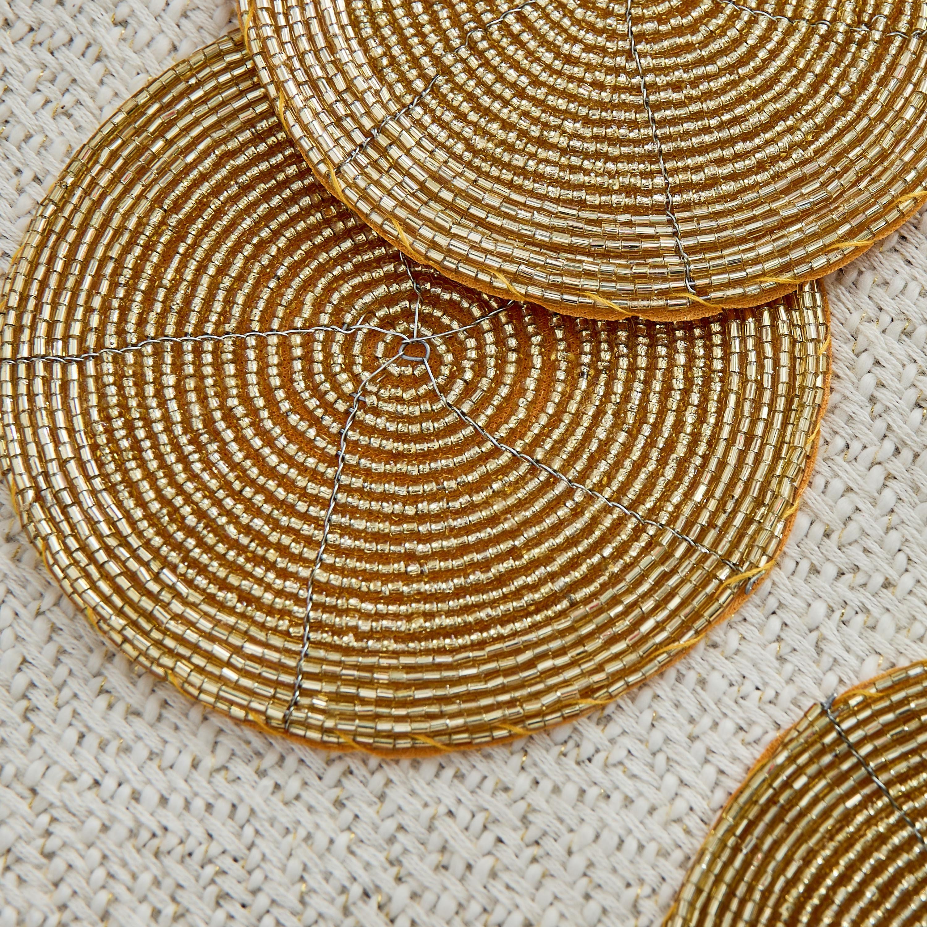 Blaze Beaded 4-Piece Coaster Set - 10 cm-hbxdecorandfurnishings-homefurnishings-tablelinens-image-3