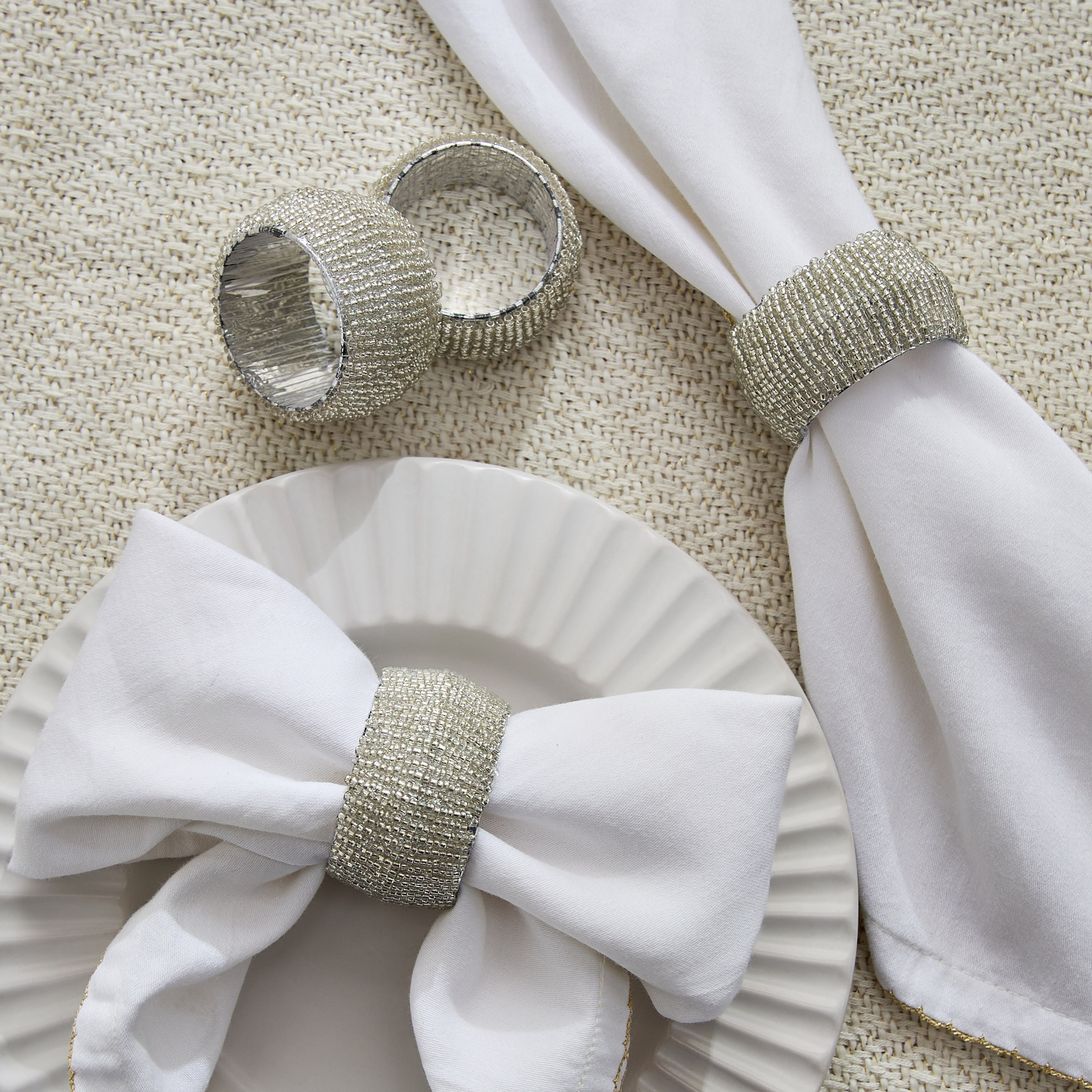 Blaze Beaded 4-Piece Napkin Rings Set - 5 cm-hbxdecorandfurnishings-homefurnishings-tablelinens-image-1