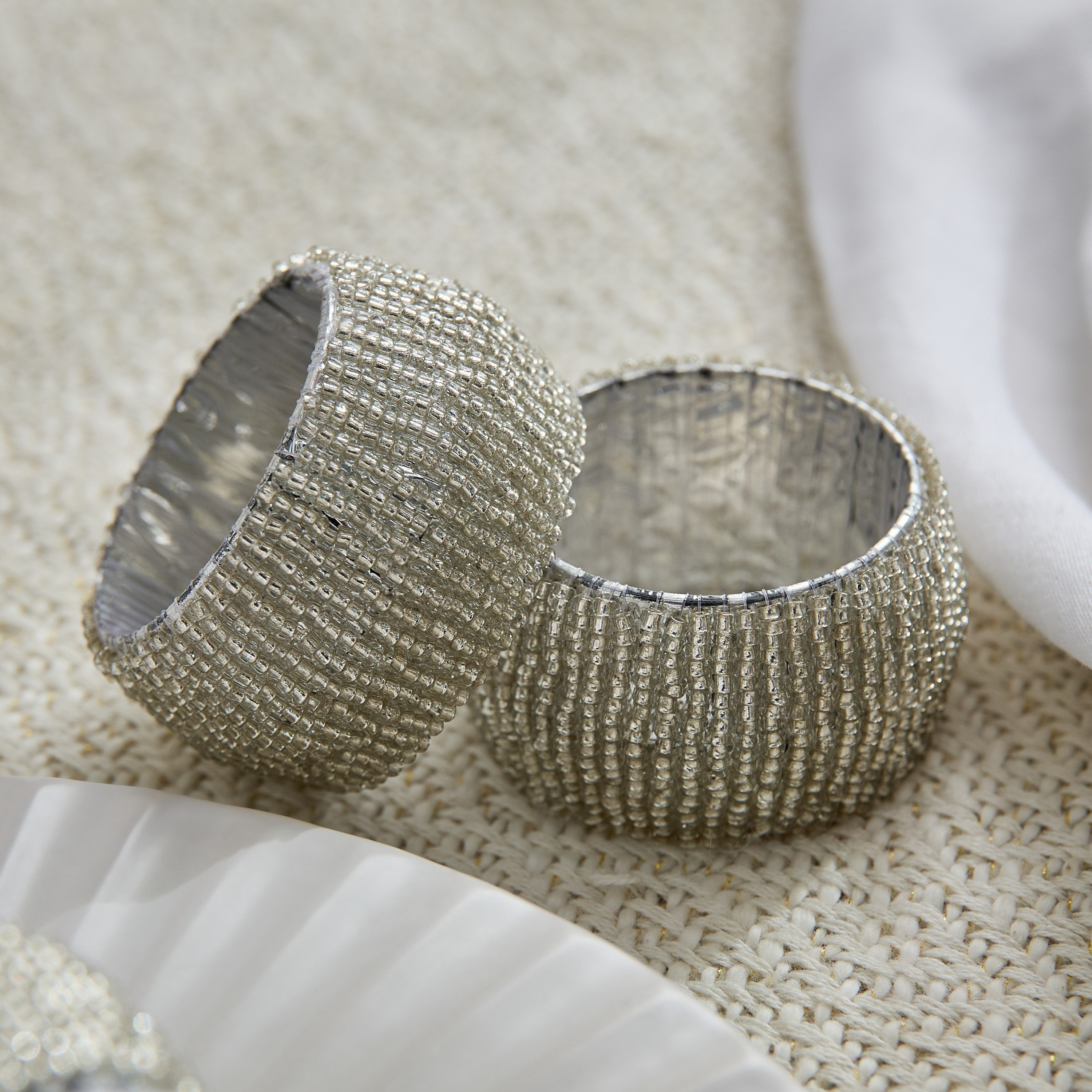 Blaze Beaded 4-Piece Napkin Rings Set - 5 cm-hbxdecorandfurnishings-homefurnishings-tablelinens-image-2