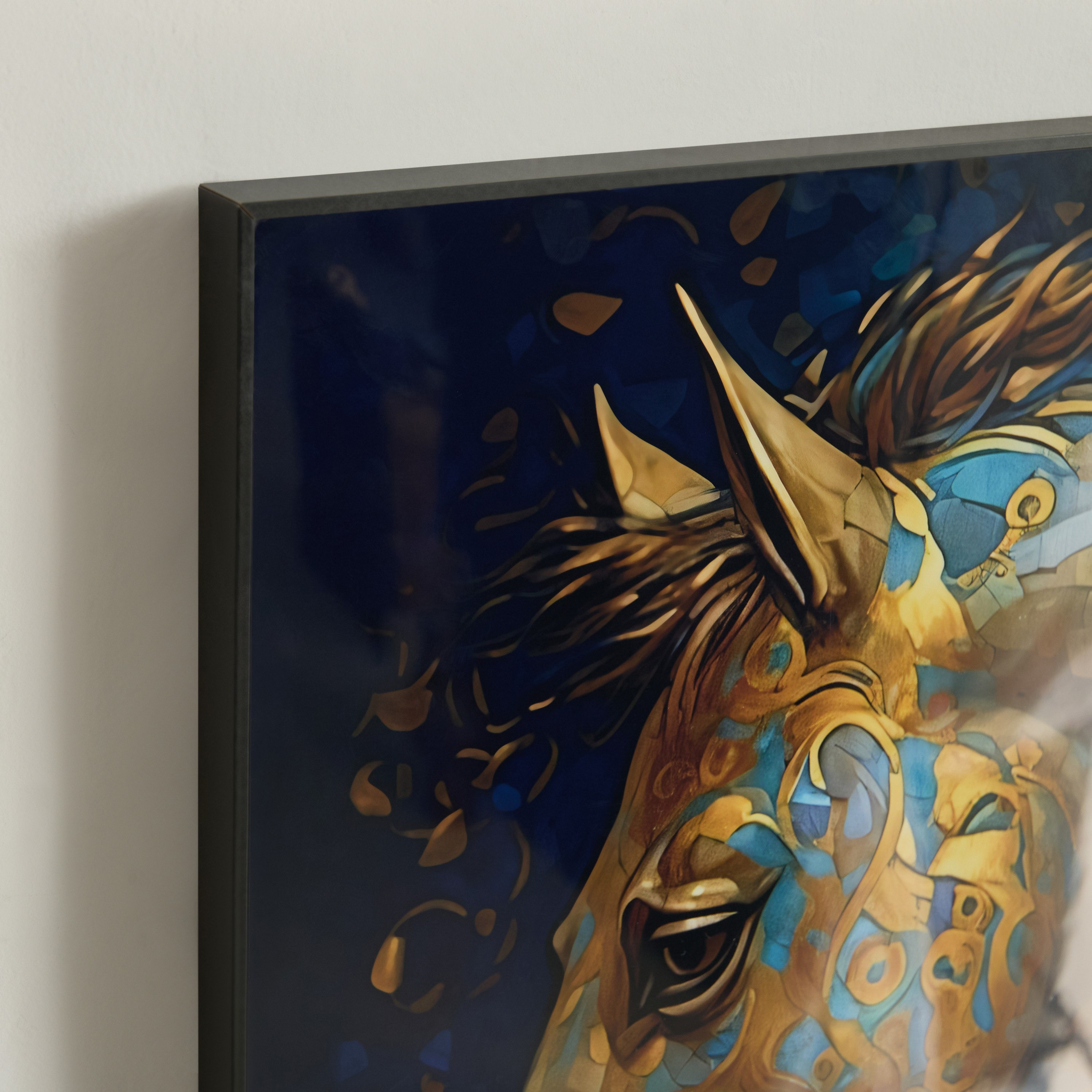 لوحة حصان مؤطرة عالية اللمعان من قبرص أوديان - 50x70x2.5 سم-hbxdiningroom-walldecor-wallart-image-4