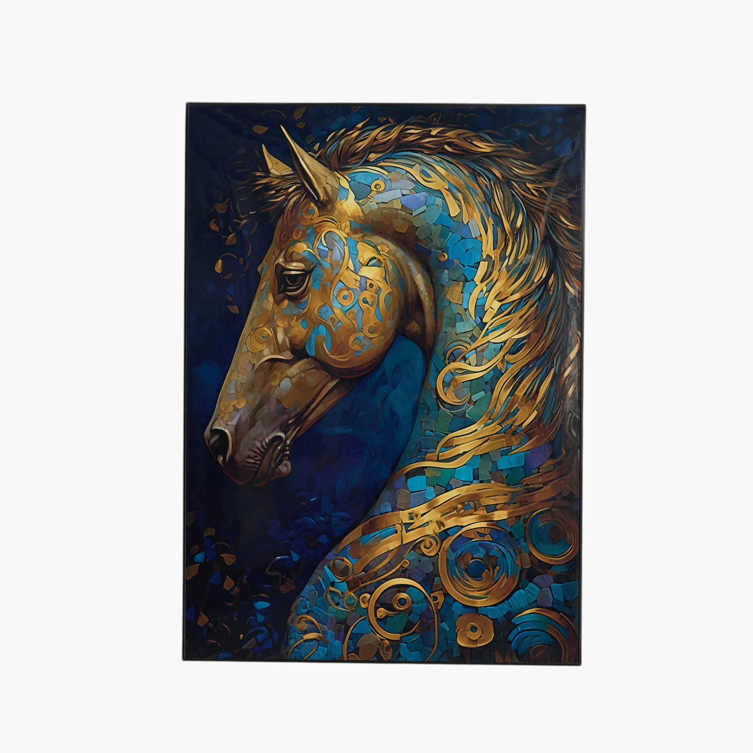 لوحة حصان مؤطرة عالية اللمعان من قبرص أوديان - 50x70x2.5 سم-hbxdiningroom-walldecor-wallart-image-6