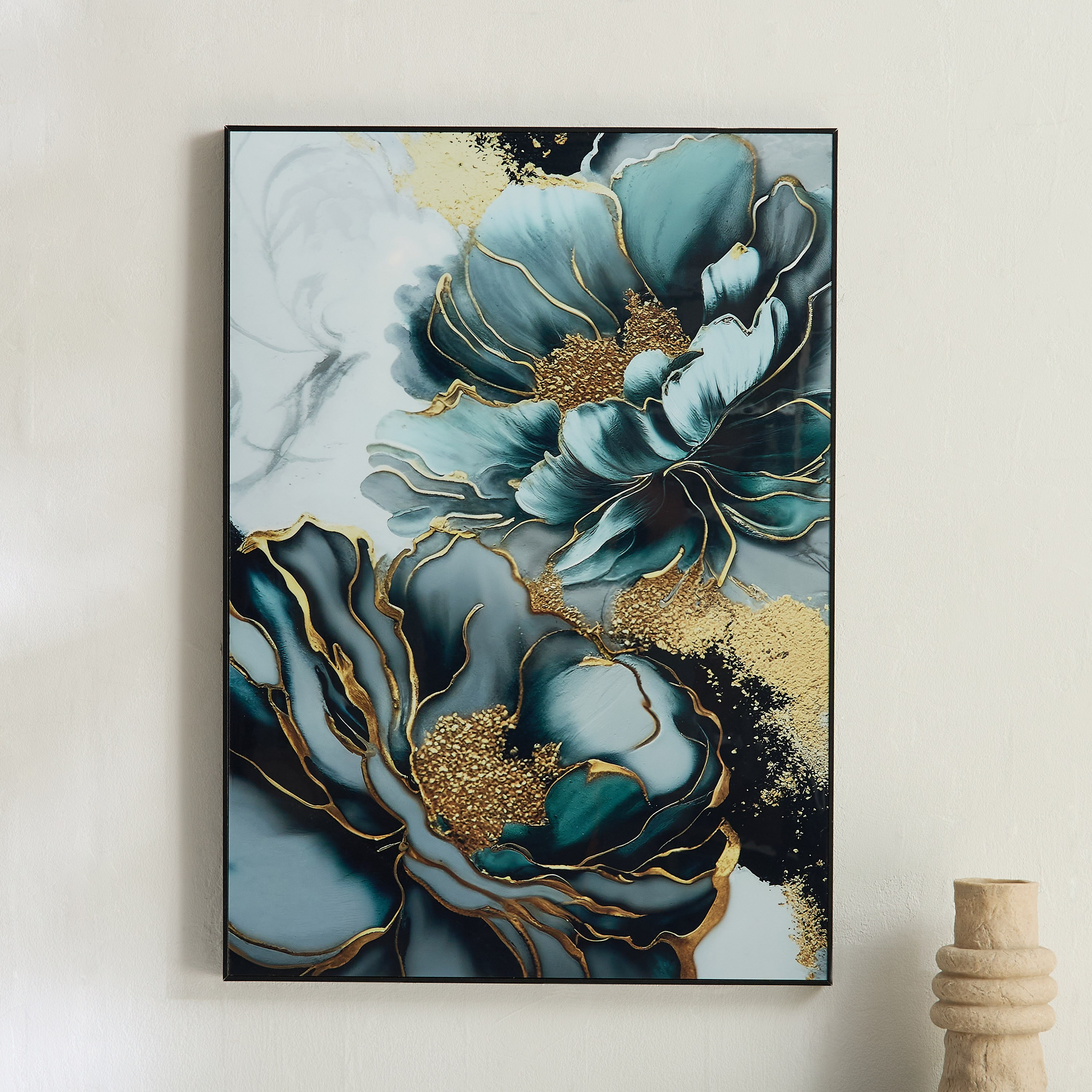 لوحة مؤطرة بتصميم أزهار أوديان من سيبرس - 50x70x2.5 سم-hbxdiningroom-walldecor-wallart-image-1
