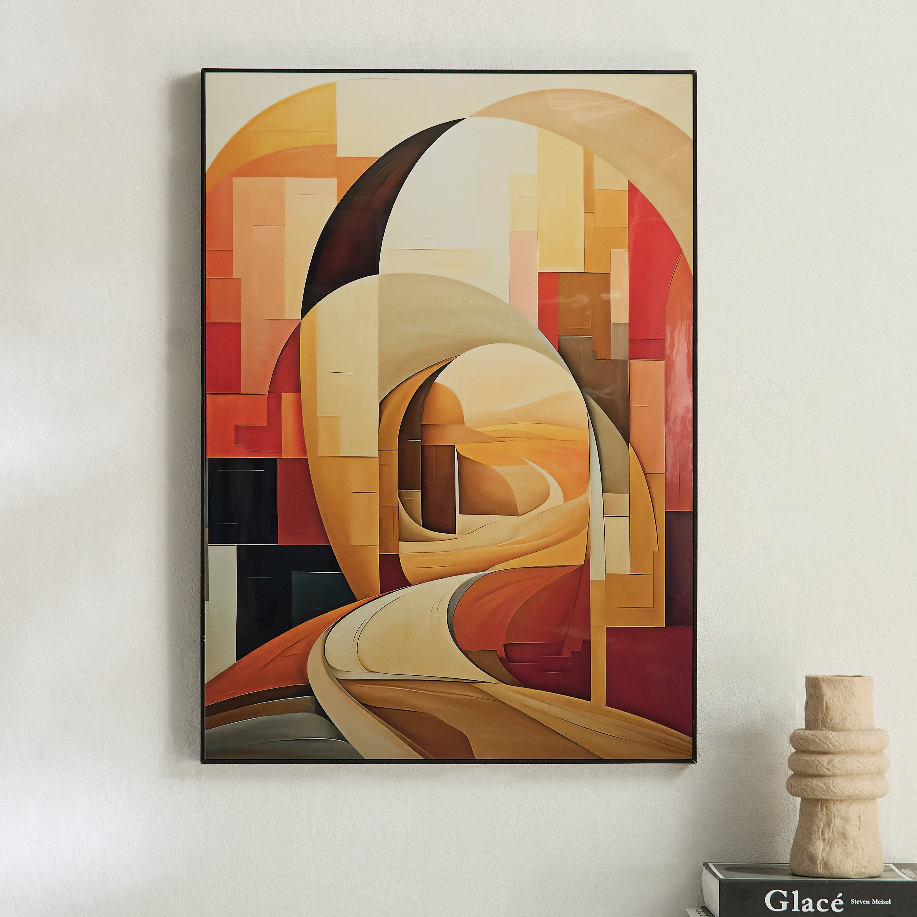 صورة مؤطرة بتصميم أقواس أوديان من سيبريس - 50x70x2.5 سم-hbxdiningroom-walldecor-wallart-image-1