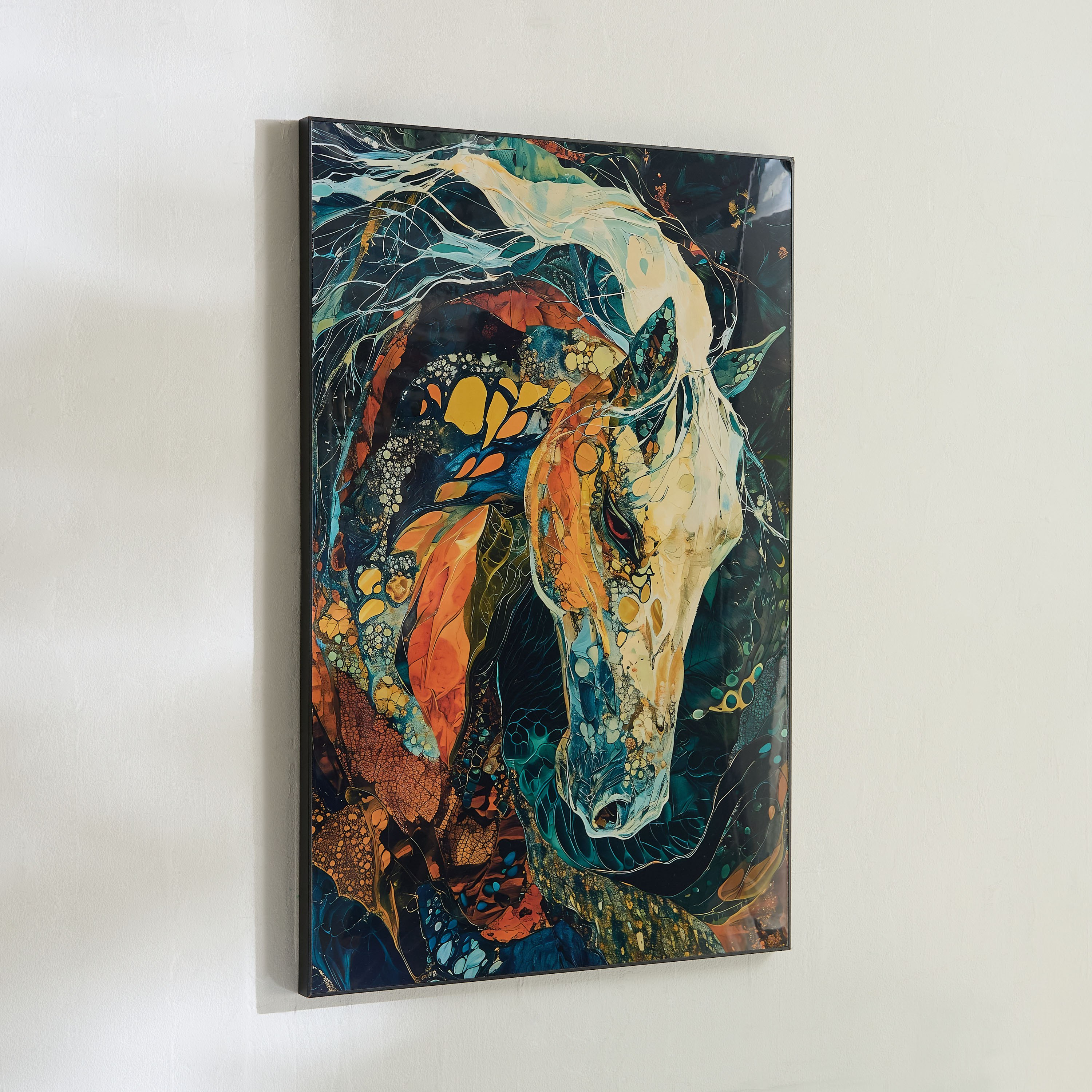 لوحة مؤطرة بتصميم حصان أوديان من سايبرس - 60x90x2.5 سم-hbxdiningroom-walldecor-wallart-image-2