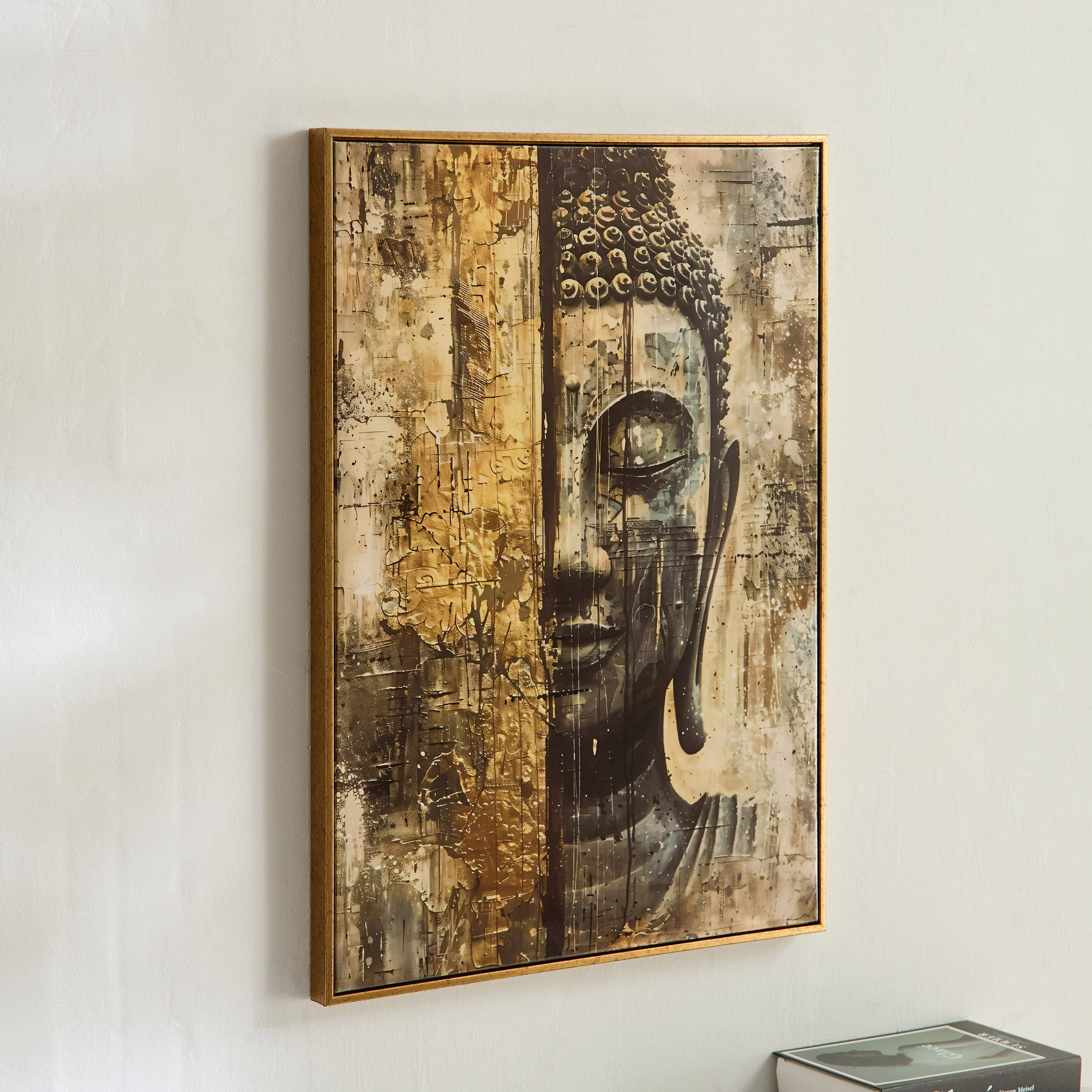 لوحة بوذا مؤطرة بسطح إي بي إس عالي اللمعان من سايبرس أوديان - 50x70x2.5 سم-hbxdiningroom-walldecor-wallart-image-2