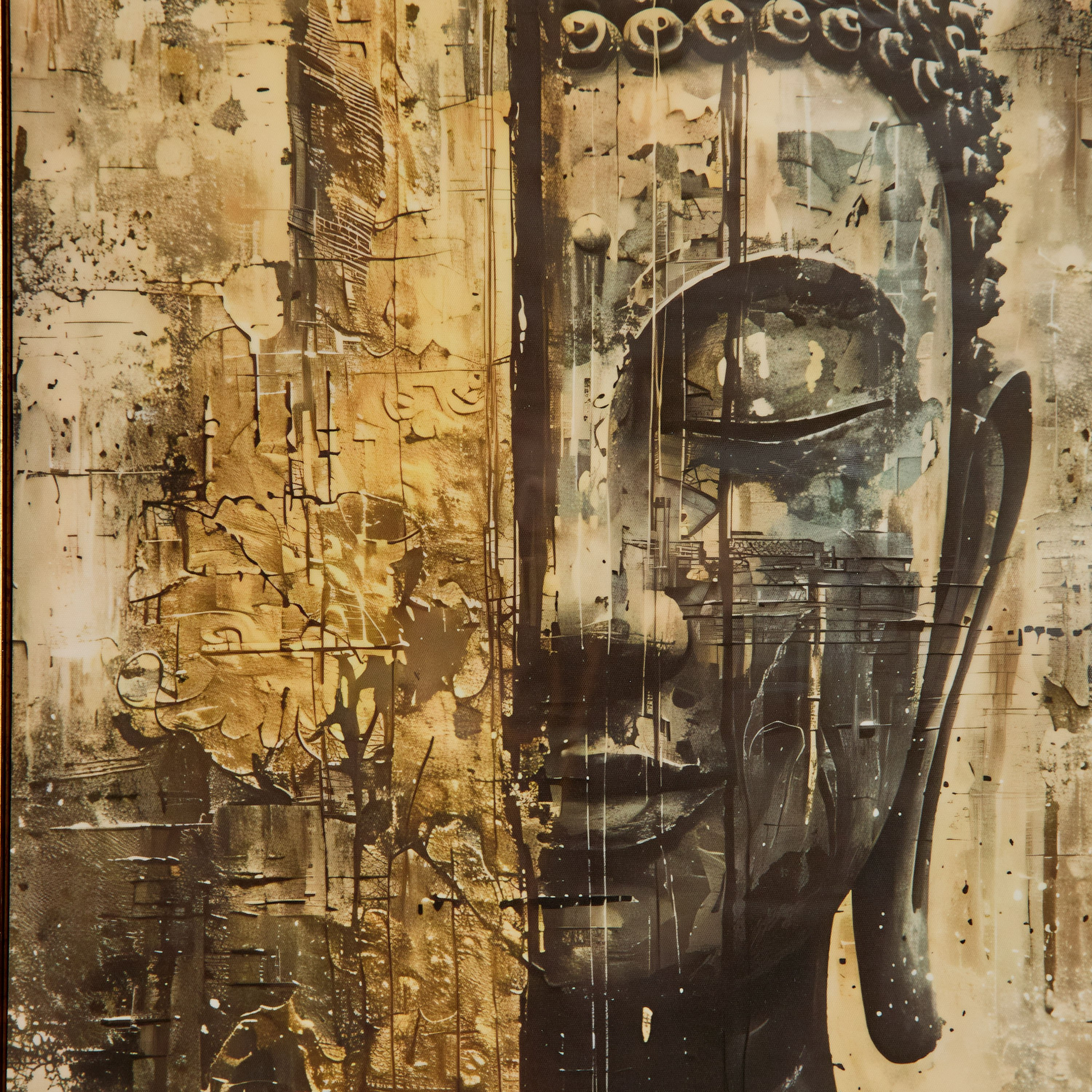 لوحة بوذا مؤطرة بسطح إي بي إس عالي اللمعان من سايبرس أوديان - 50x70x2.5 سم-hbxdiningroom-walldecor-wallart-image-3