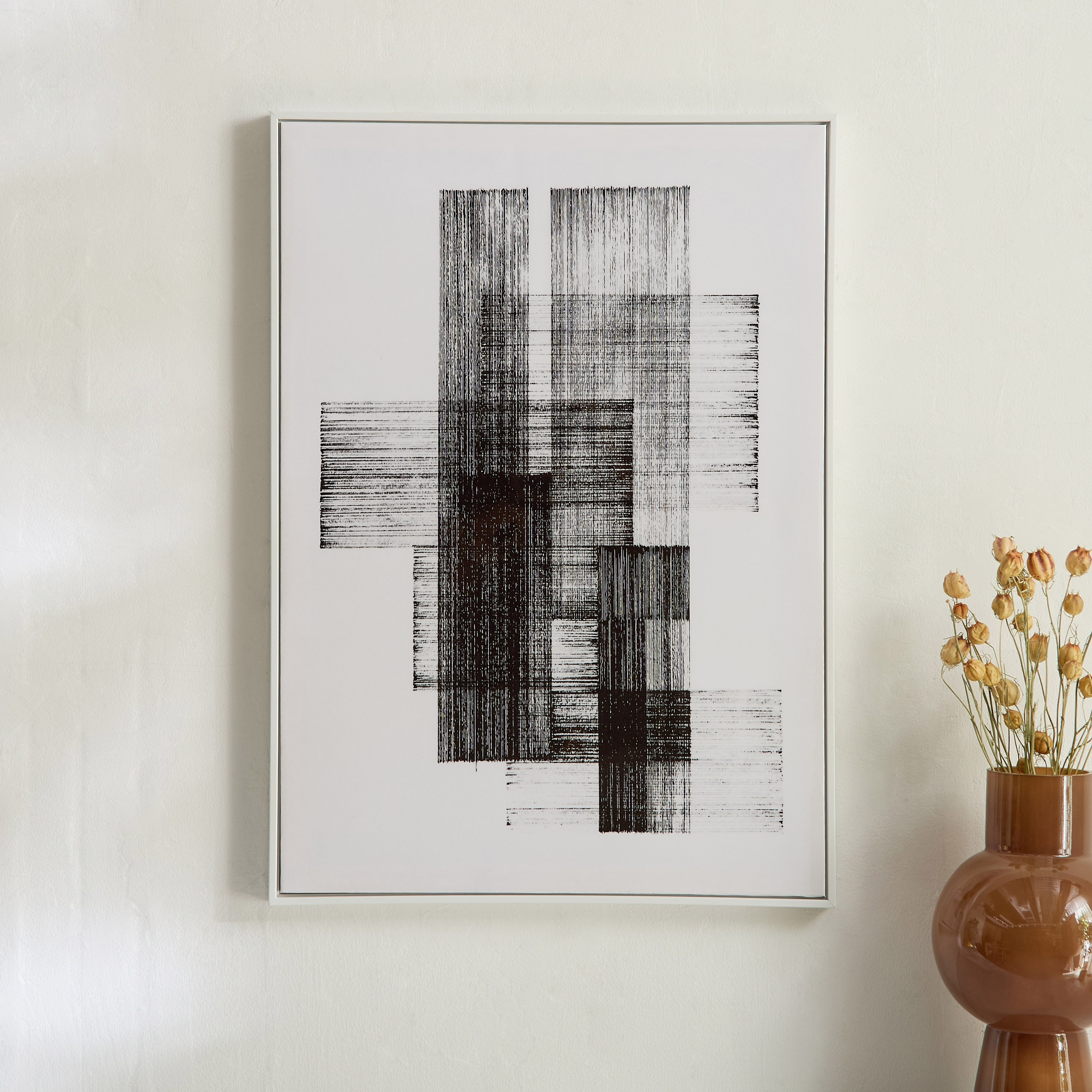 Cyprus Odean Abstract Framed Canvas with ABS High Gloss Surface - 50x70x2.8 cm-hbxdiningroom-walldecor-wallart-image-1