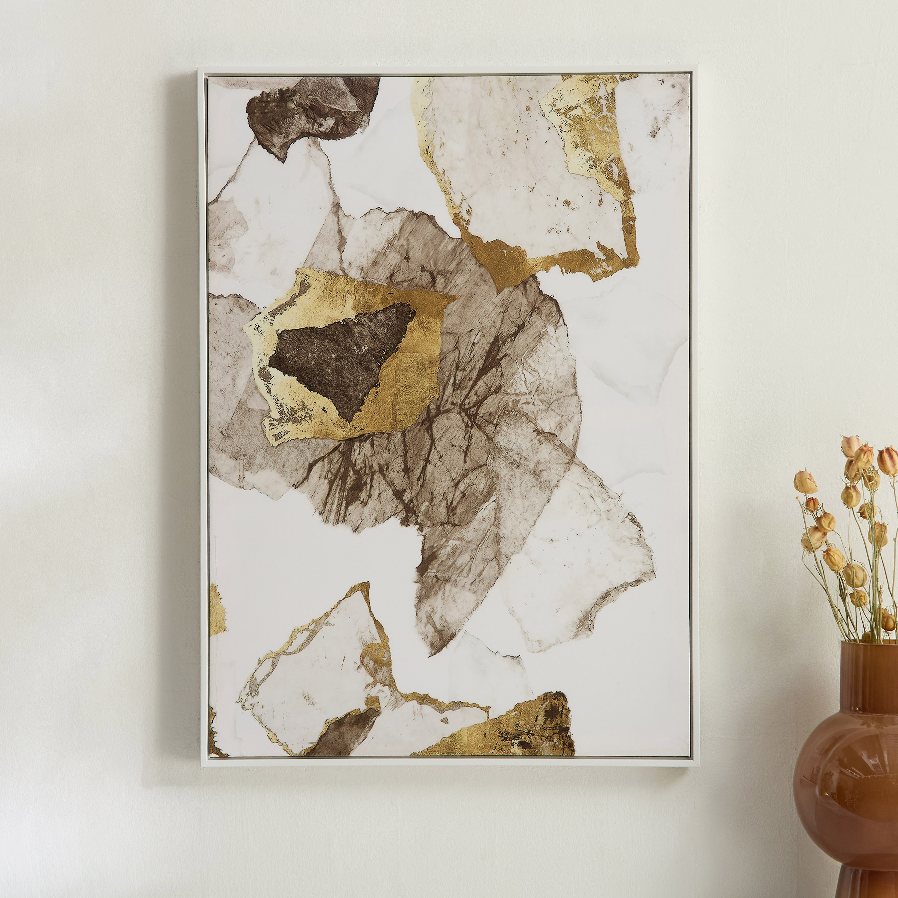 Cyprus Odean Texture Framed Canvas with ABS High Gloss Surface - 50x70x2.8 cm-hbxdiningroom-walldecor-wallart-image-1