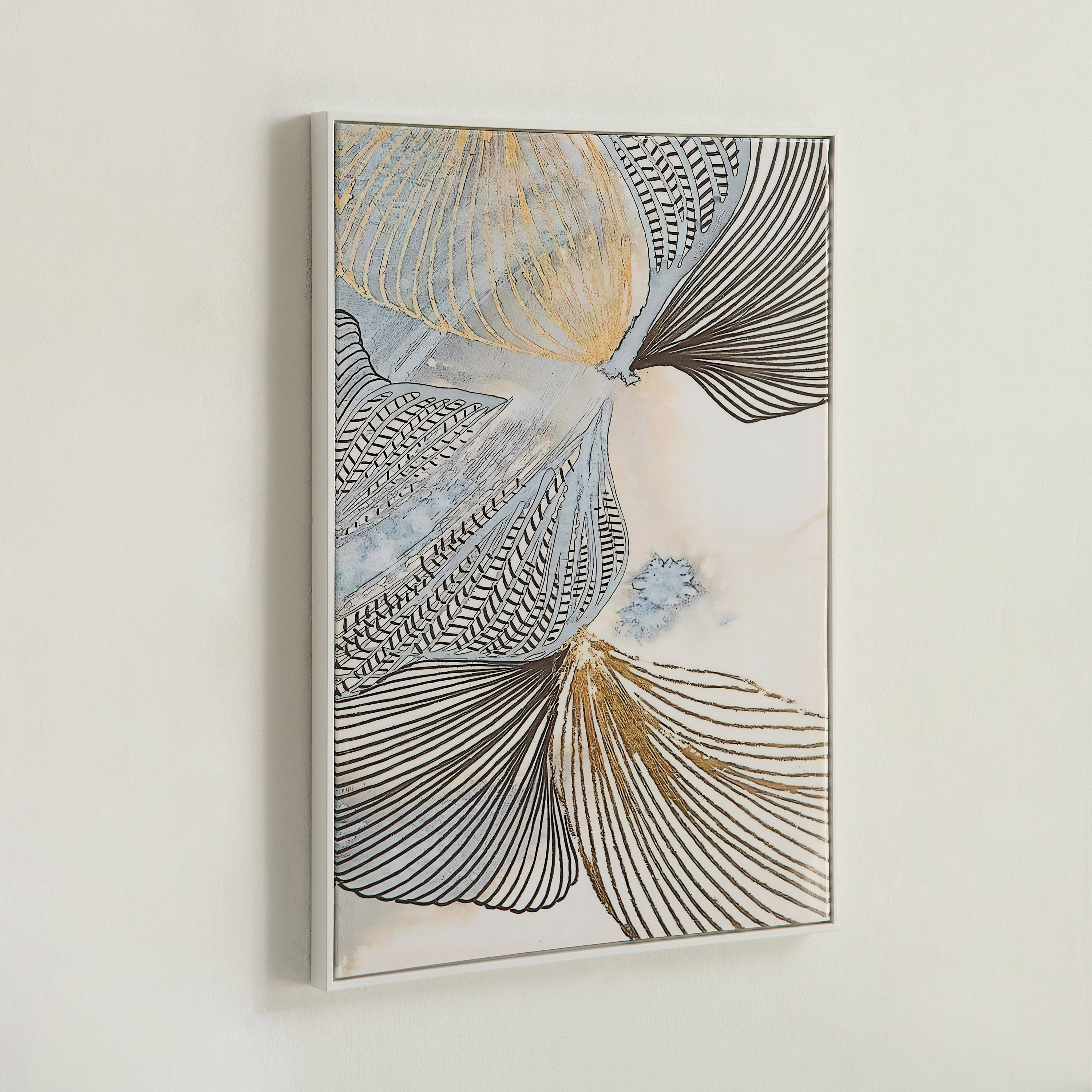 زينة كانفاس مؤطرة تجريدية مع سطح لامع أوديان من سيبرس - 50x70x2.8 سم-hbxdiningroom-walldecor-wallart-image-2