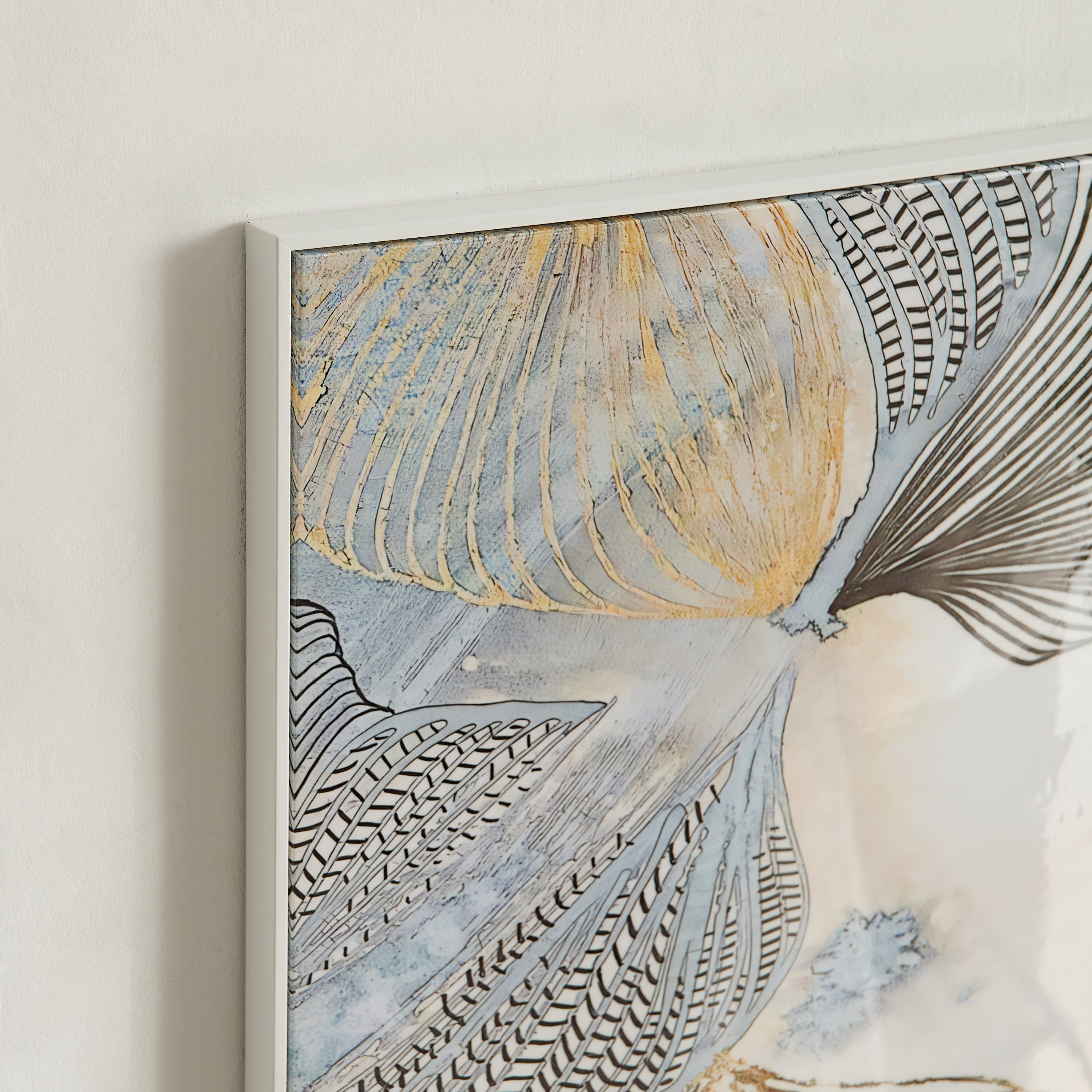 زينة كانفاس مؤطرة تجريدية مع سطح لامع أوديان من سيبرس - 50x70x2.8 سم-hbxdiningroom-walldecor-wallart-image-4
