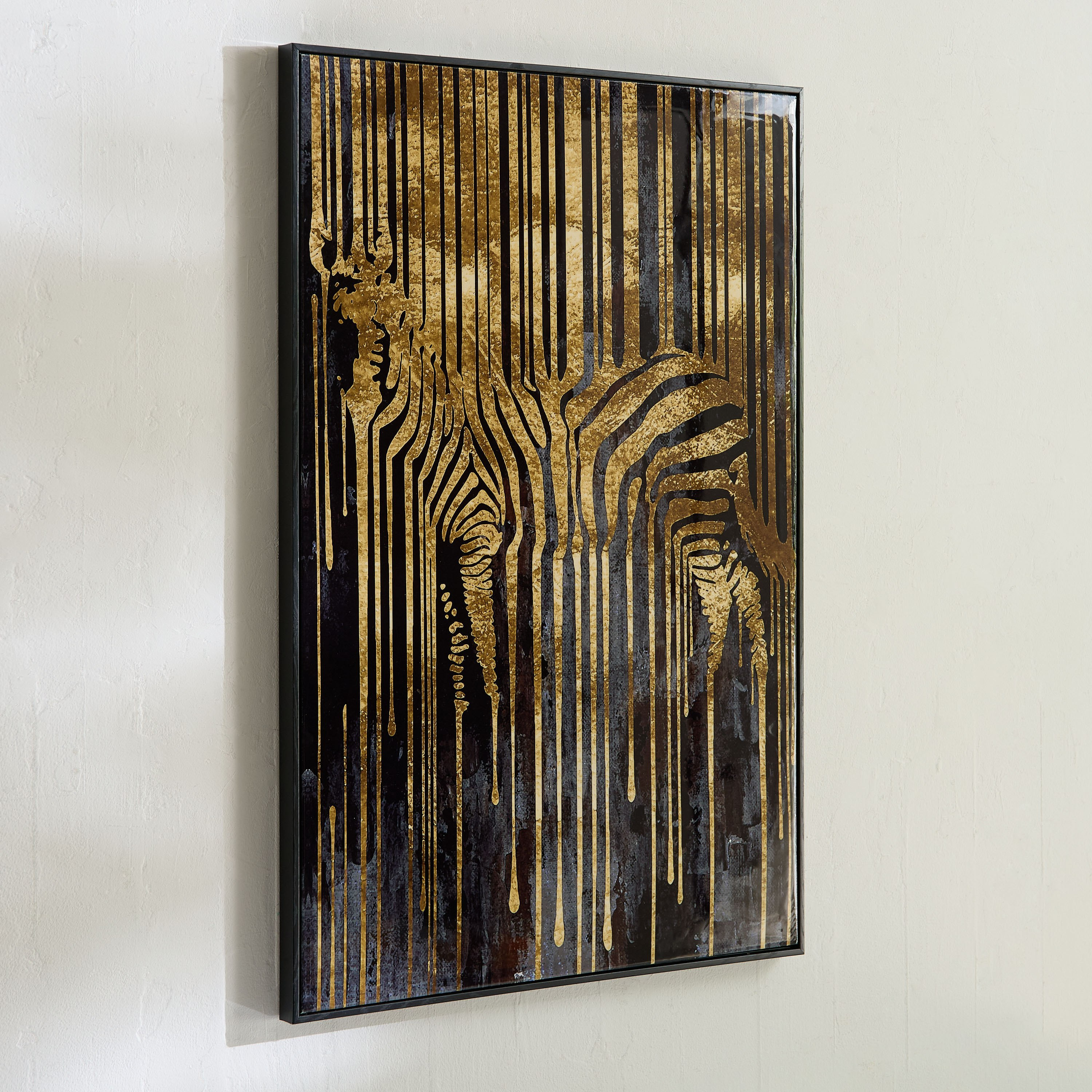 Cyprus Odean Zebra Abstract Framed Picture with Foil - 60x90x2.8 cm-hbxdiningroom-walldecor-wallart-image-2