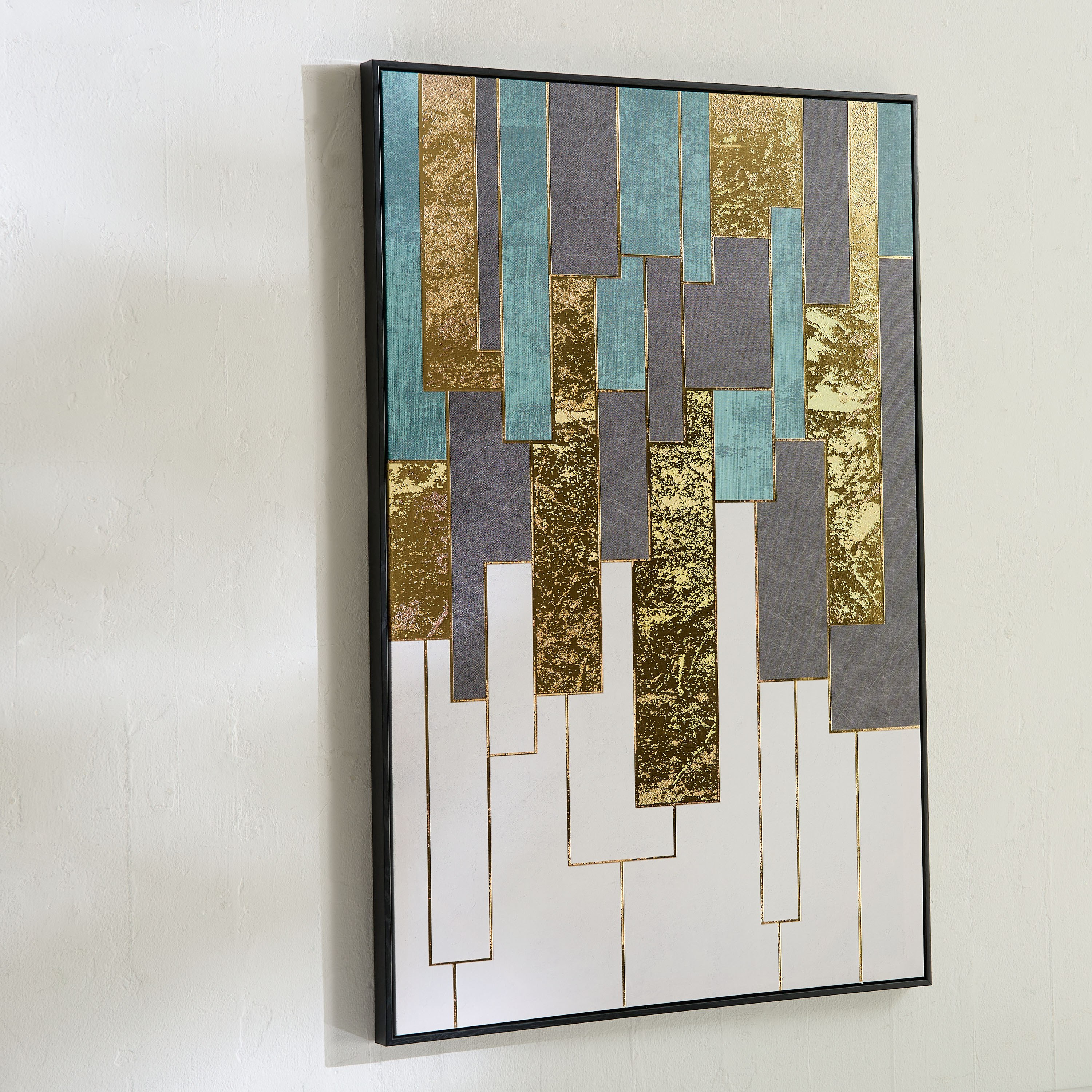 لوحة مؤطرة بتصميم تجريدي مع جذور بالرقائق من سيبرس - 60x90x2.8 سم-hbxdiningroom-walldecor-wallart-image-2