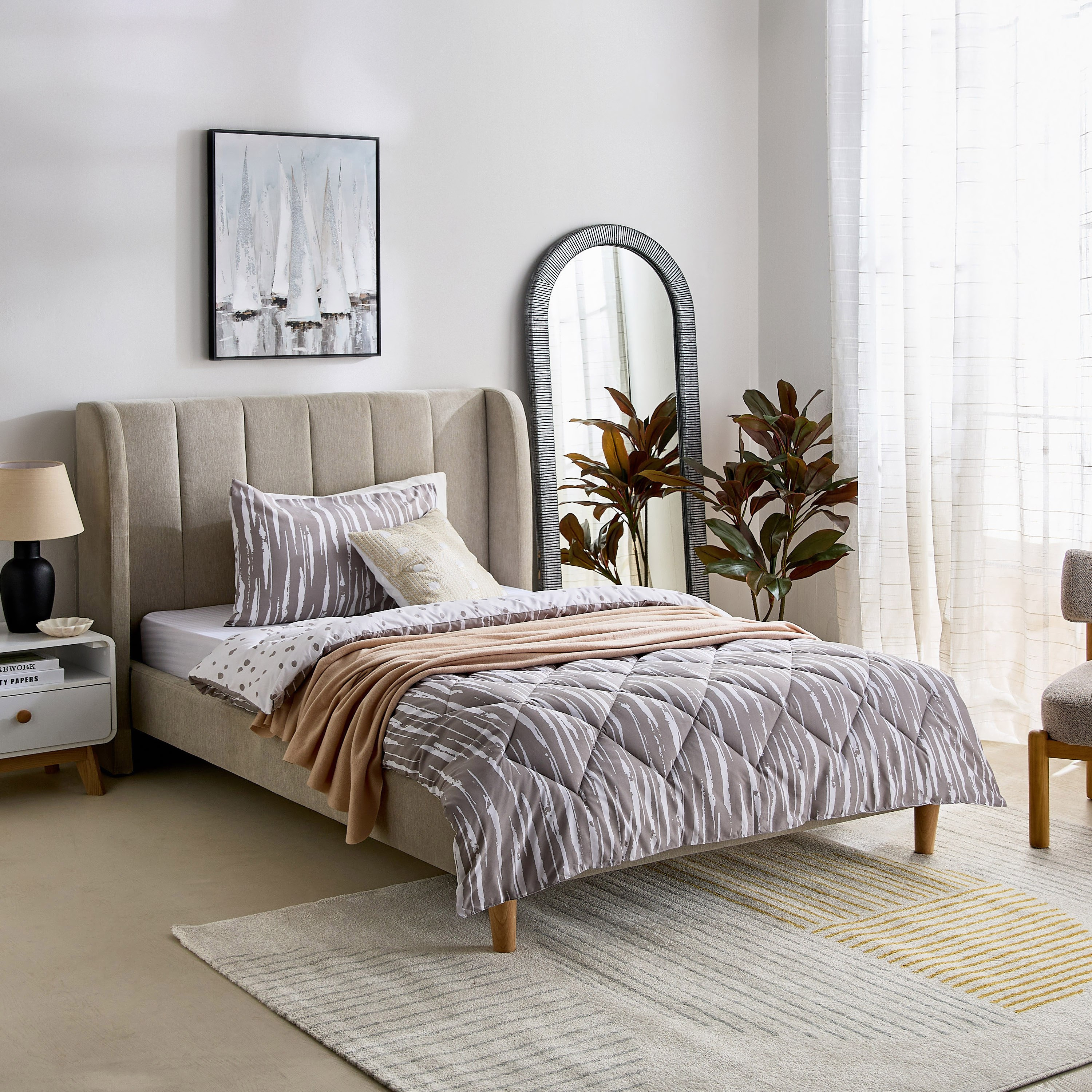 Madrid Glint 2-Piece Microfiber Reversible Twin Comforter Set - 160x220 cm-hbxhomeware-hbxbedroom-image-9
