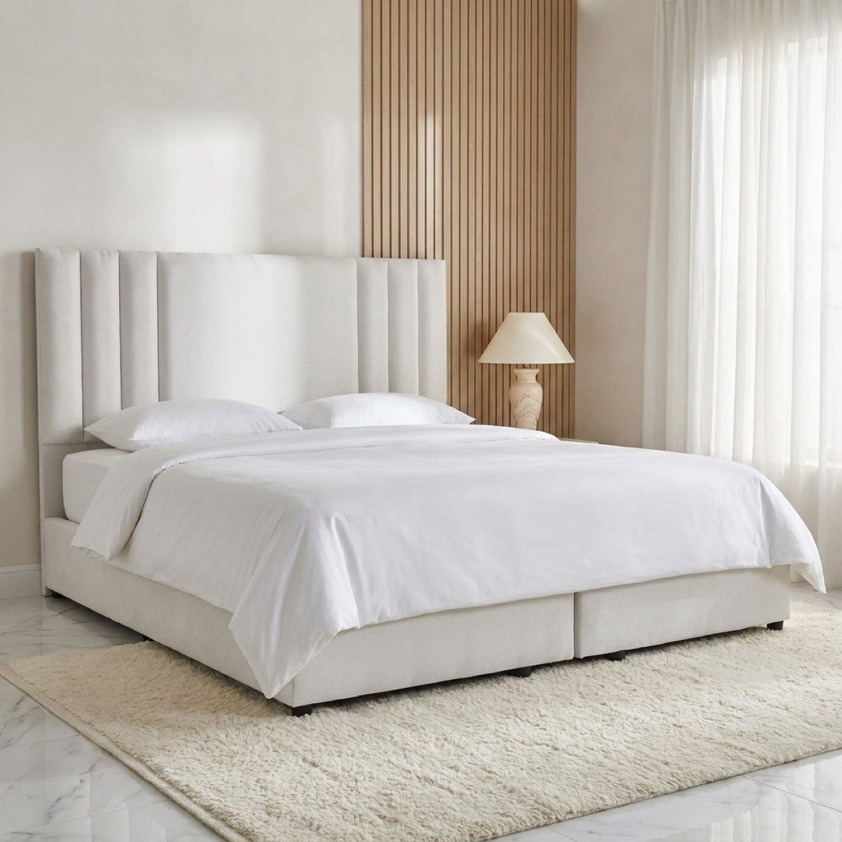 Movo Curvy Galaxy Upholstered Queen Bed - 140x200 cm-hbxbedroom-bedsandbedsets-beds-queen-image-1