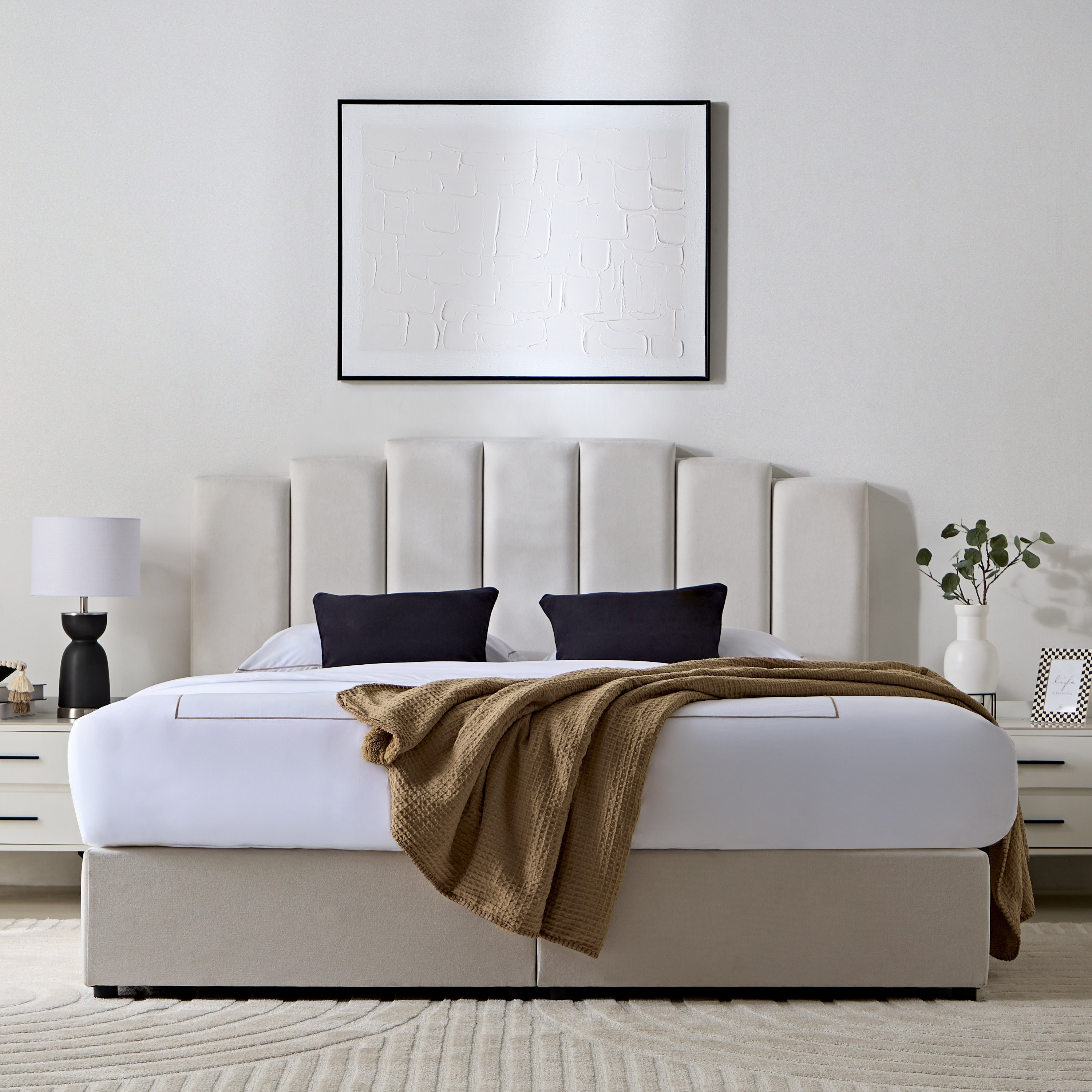 Movo Curvy Rio Upholstered Queen Bed - 160x200 cm-hbxbedroom-bedsandbedsets-beds-queen-image-7
