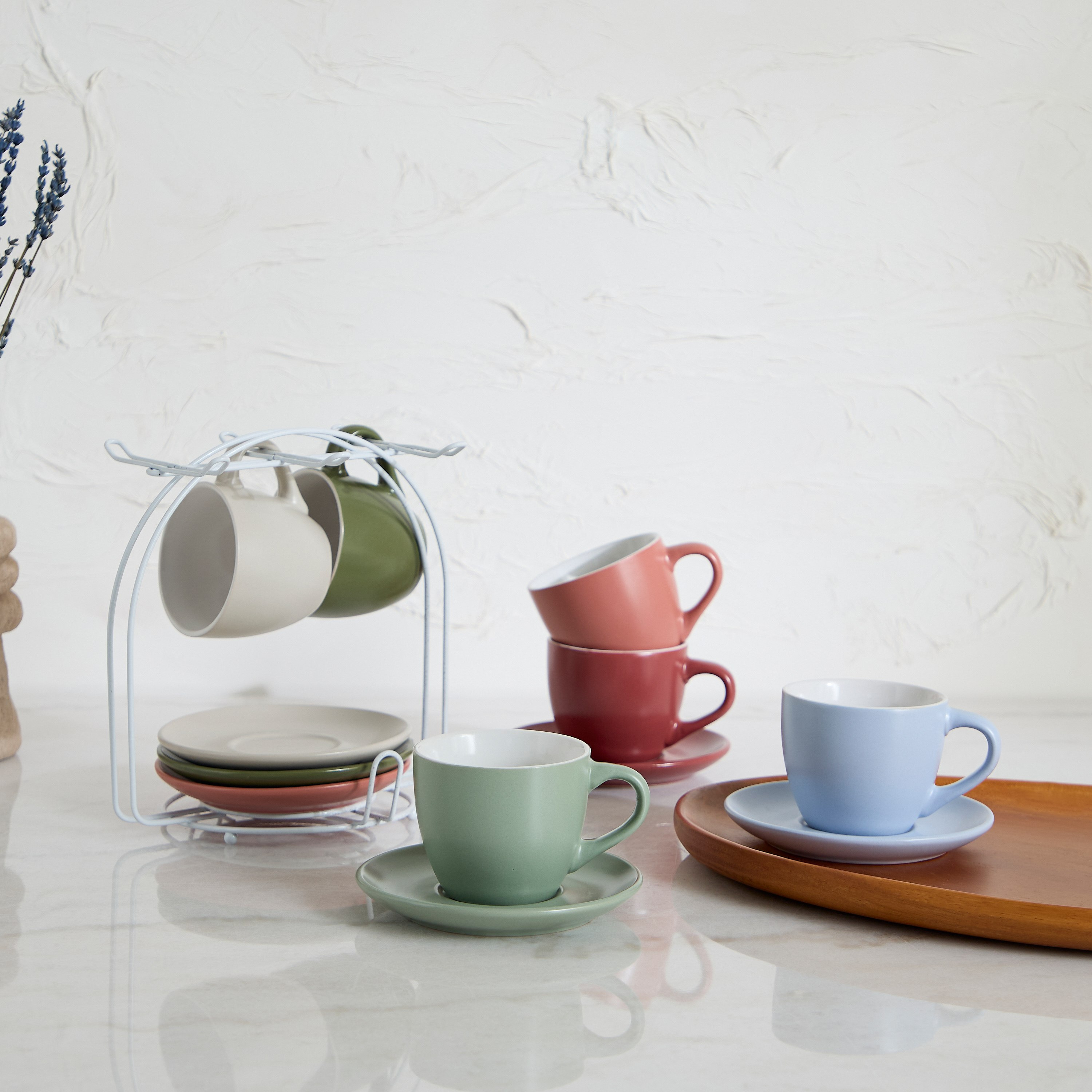 Davis 12-Piece Stoneware Tea Cup and Saucer Set - 220 ml-hbxhomeware-hbxkitchen-image-1