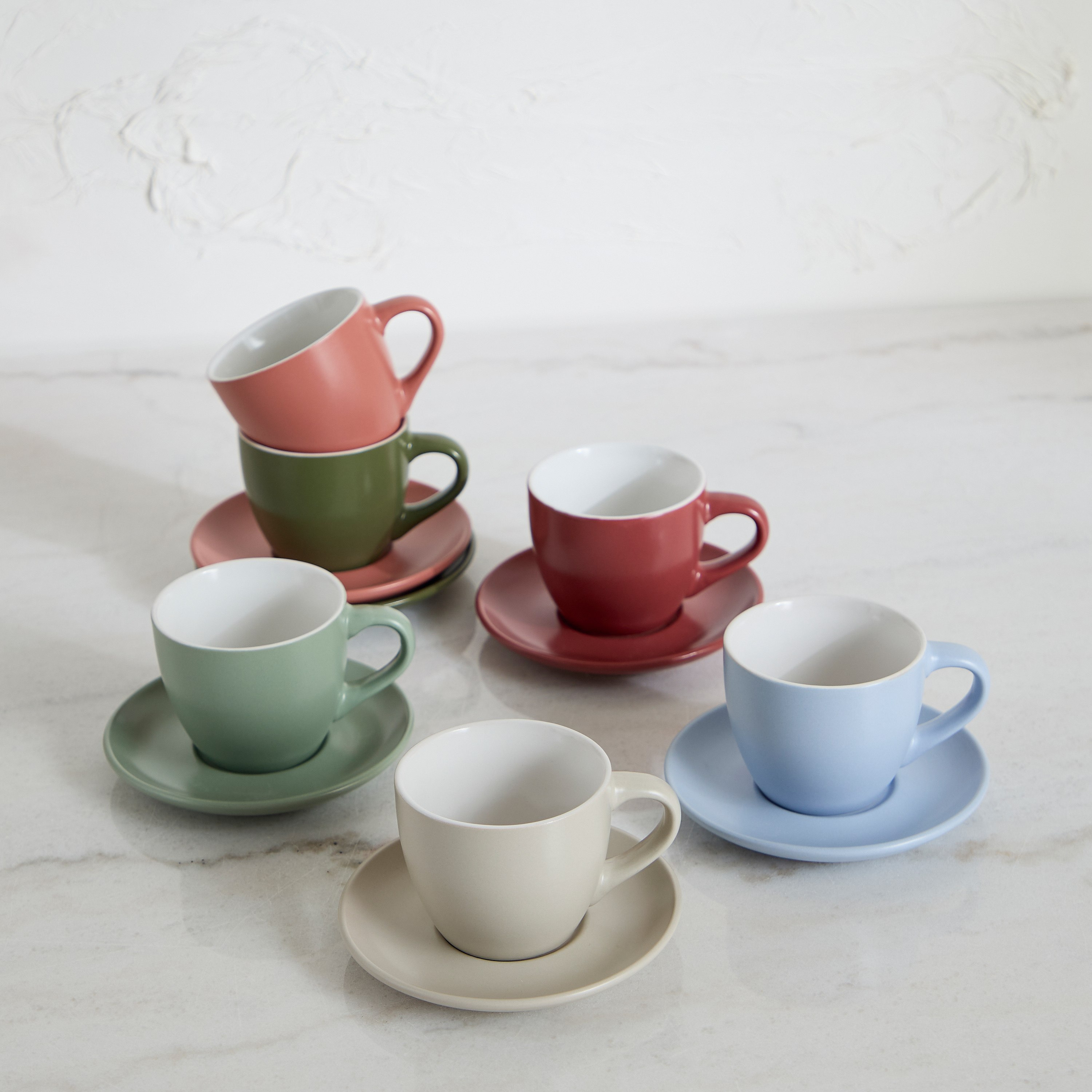 Davis 12-Piece Stoneware Tea Cup and Saucer Set - 220 ml-hbxhomeware-hbxkitchen-image-2