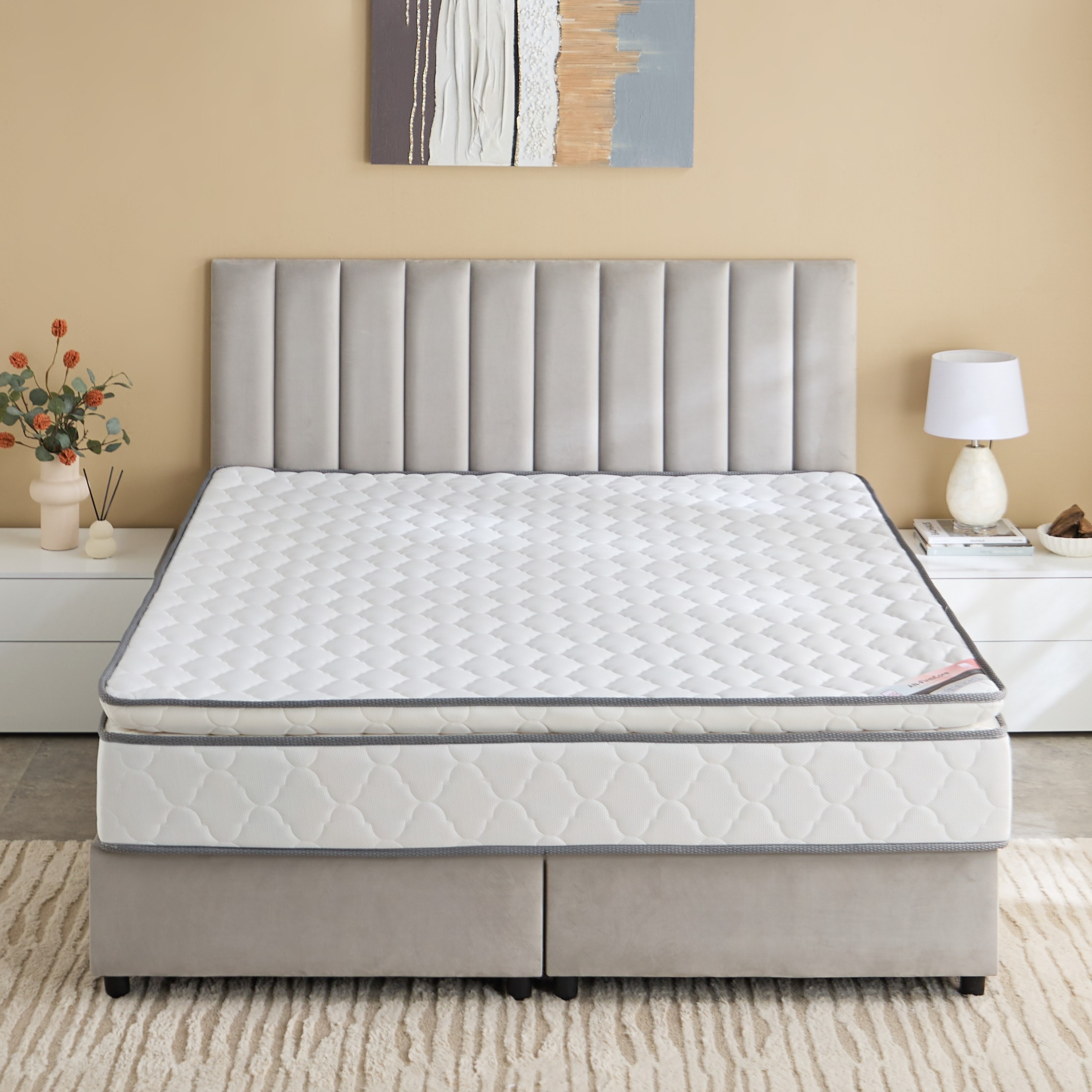 Luno FirmCore Pillow Top Rebonded Foam Firm King Mattress - 180x200x24 cm-hbxfurniture-mattresses-king-image-2