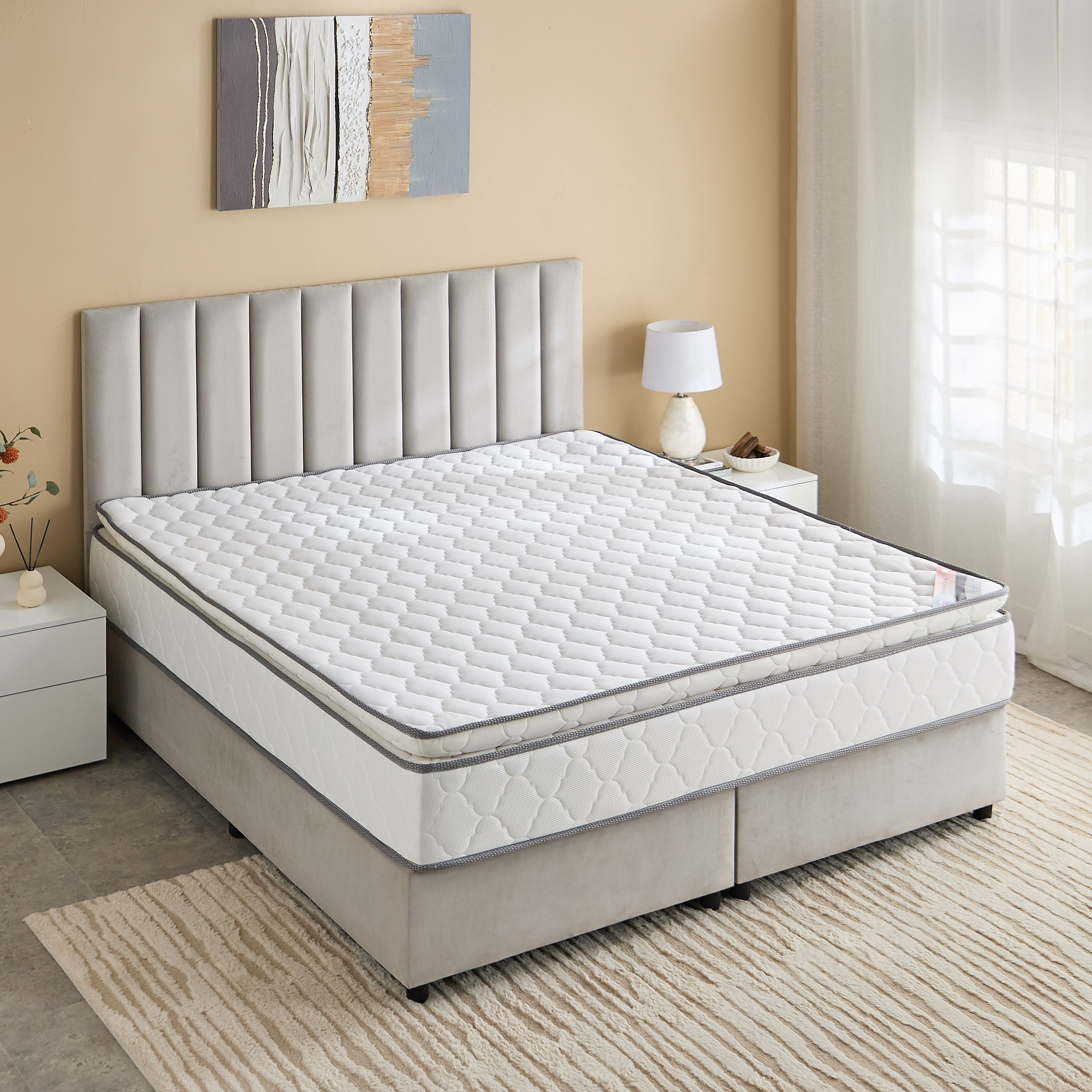 Luno FirmCore Pillow Top Rebonded Foam Firm King Mattress - 180x200x24 cm-hbxfurniture-mattresses-king-image-3