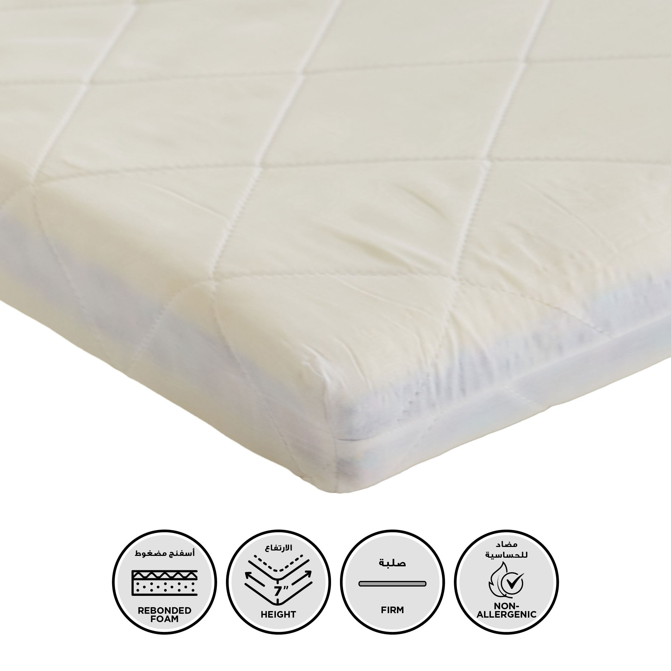 Luno Como Medicated TriFold Firm Core Rebonded Foam Single Mattress - 90x180x7 cm-PROMO_HB_KSA_HBX10_190925-image-1