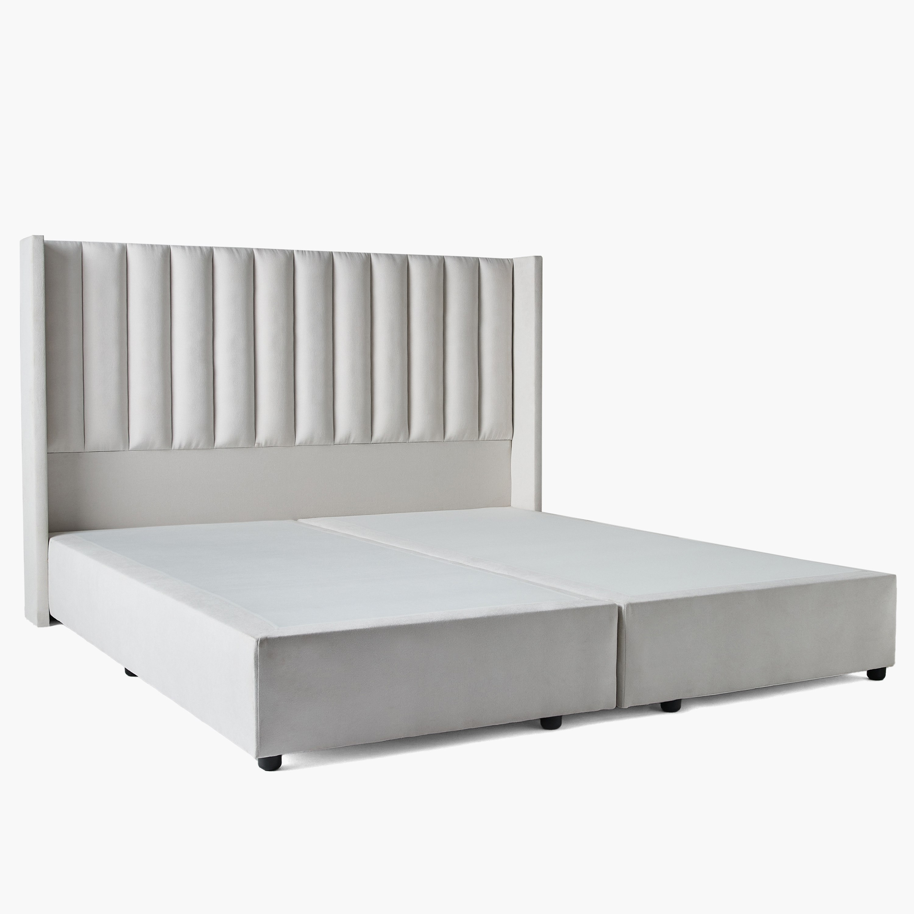 Movo Curvy Wing Back Twin Upholstered Bed - 120x200 cm-hbxbedroom-bedsandbedsets-upholsteredbeds-twin-image-10