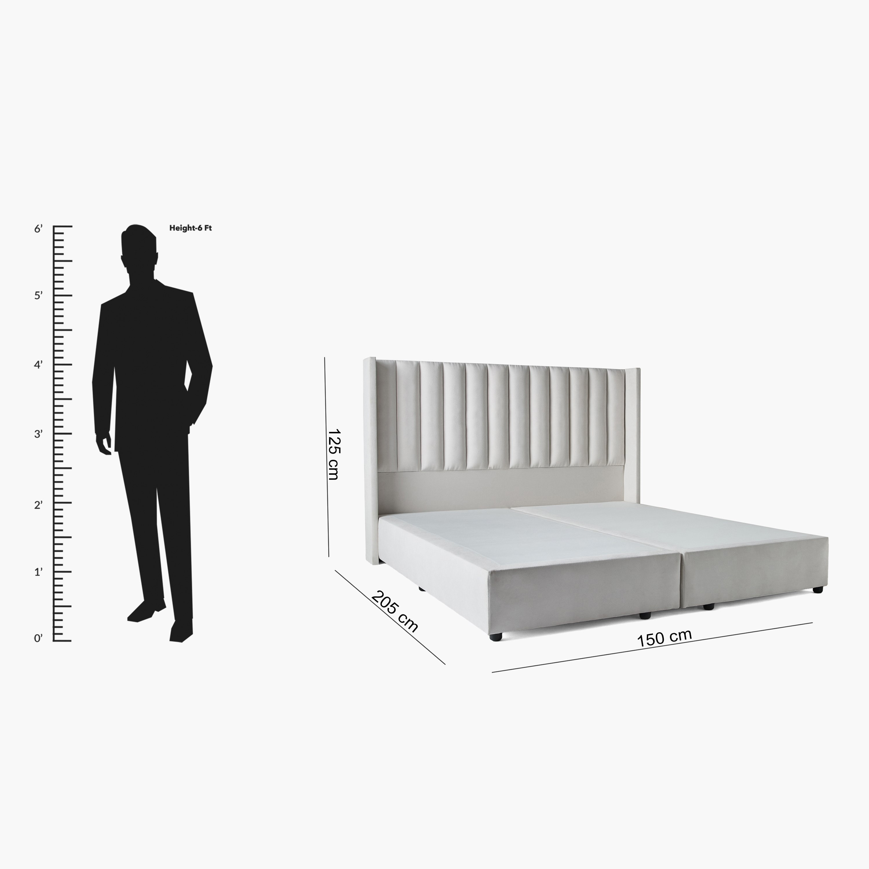 Movo Curvy Wing Back Upholstered Queen Bed - 140x200 cm-hbxbedroom-bedsandbedsets-beds-queen-image-11
