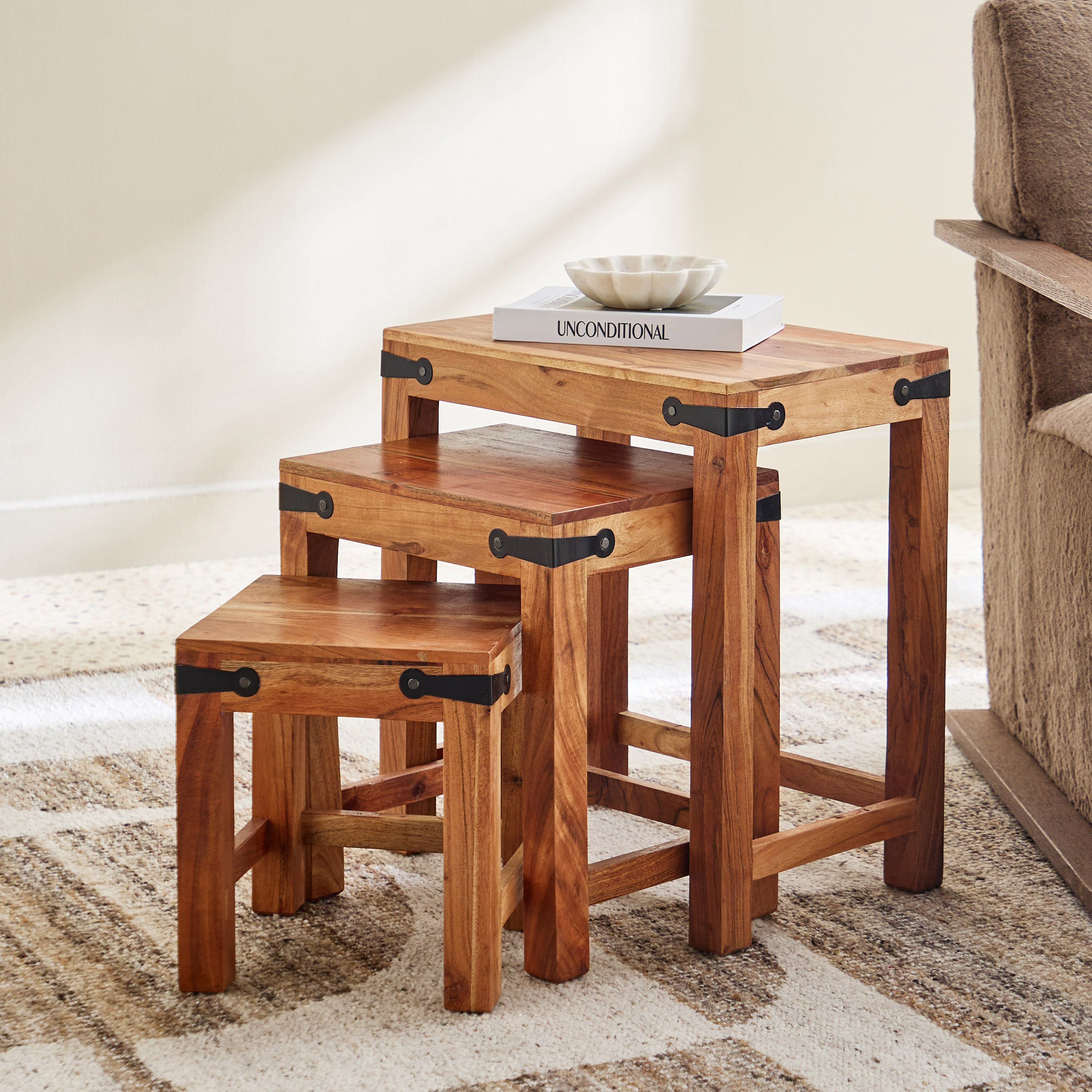 Cavon Halo Solid Wood Nest of Tables - Set of 3-hbxfurniture-livingroom-nestingtables-image-1