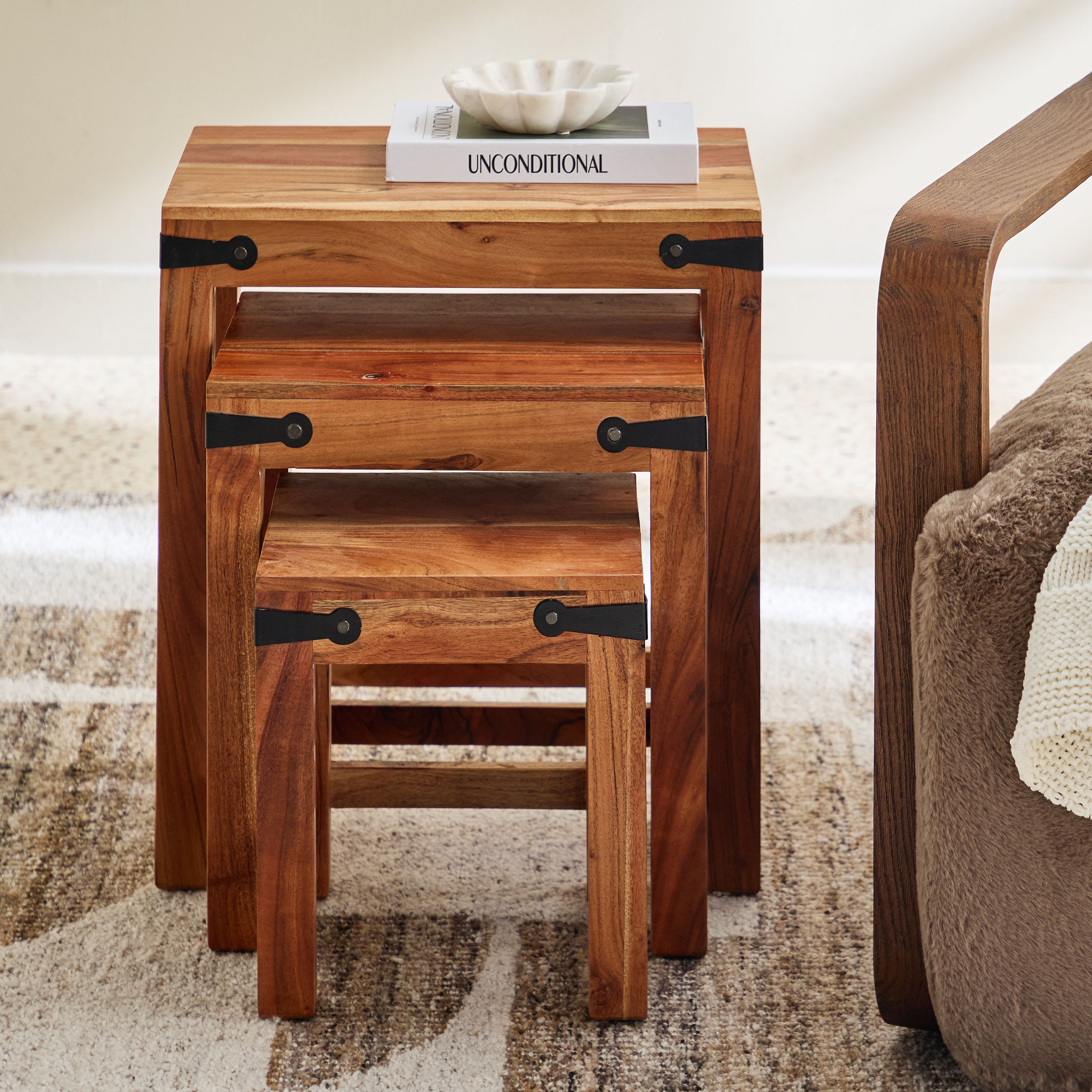 Cavon Halo Solid Wood Nest of Tables - Set of 3-hbxfurniture-livingroom-nestingtables-image-2