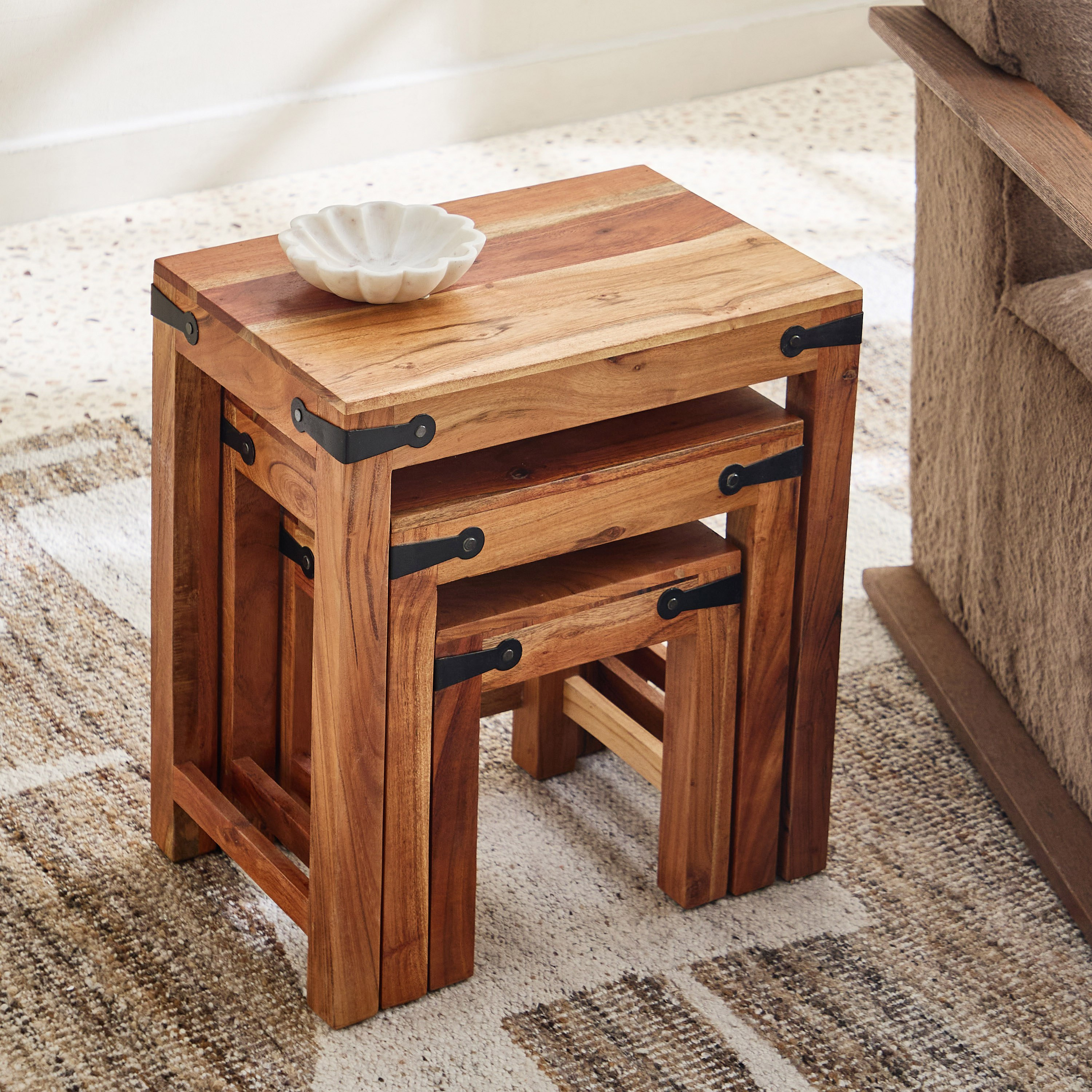 Cavon Halo Solid Wood Nest of Tables - Set of 3-hbxfurniture-livingroom-nestingtables-image-3