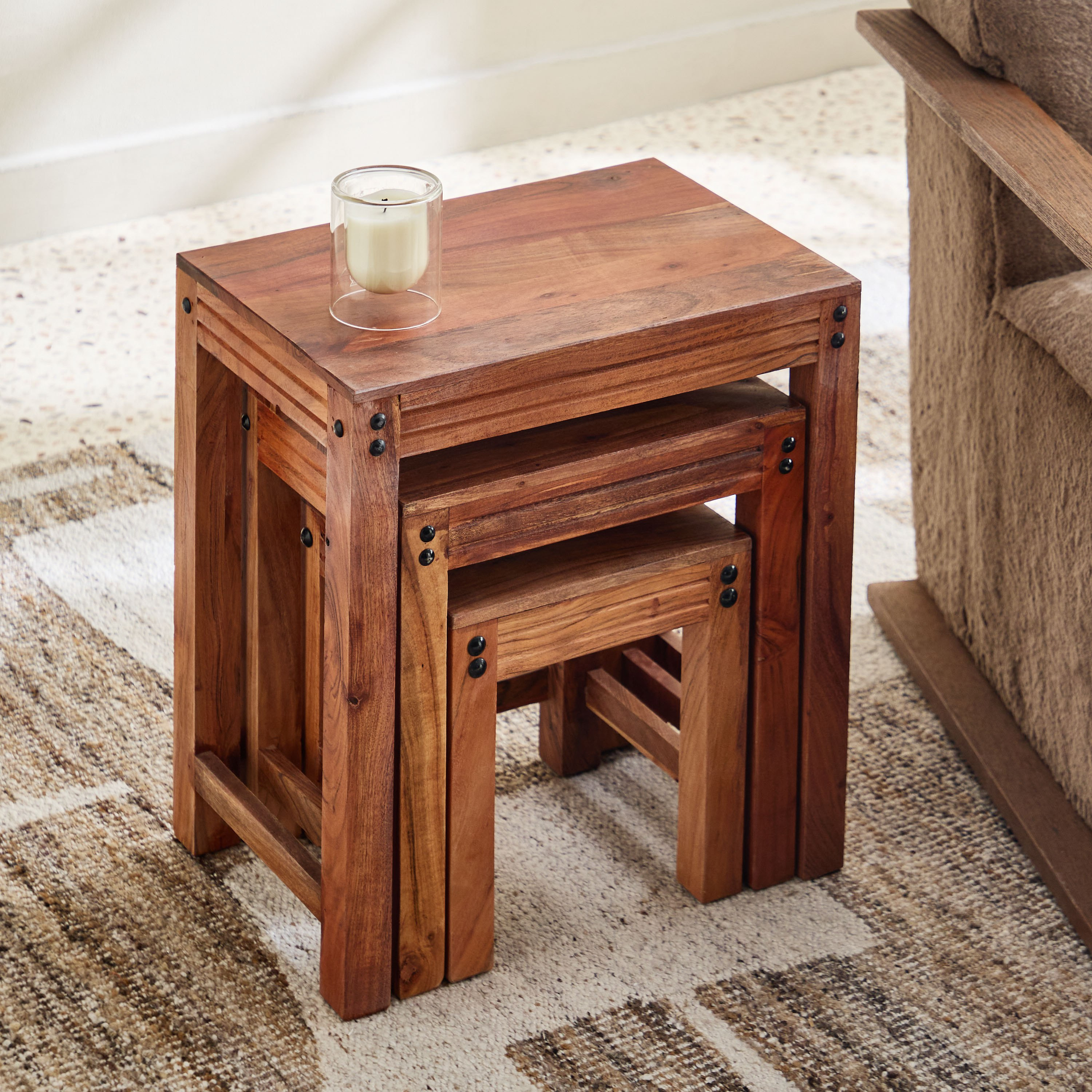 Vendra Arya Solid Wood Nest of Tables - Set of 3-hbxfurniture-livingroom-nestingtables-image-3